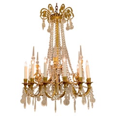 French Neoclassical Ormolu and Crystal 12-Light Chandelier, Paris, circa 1910