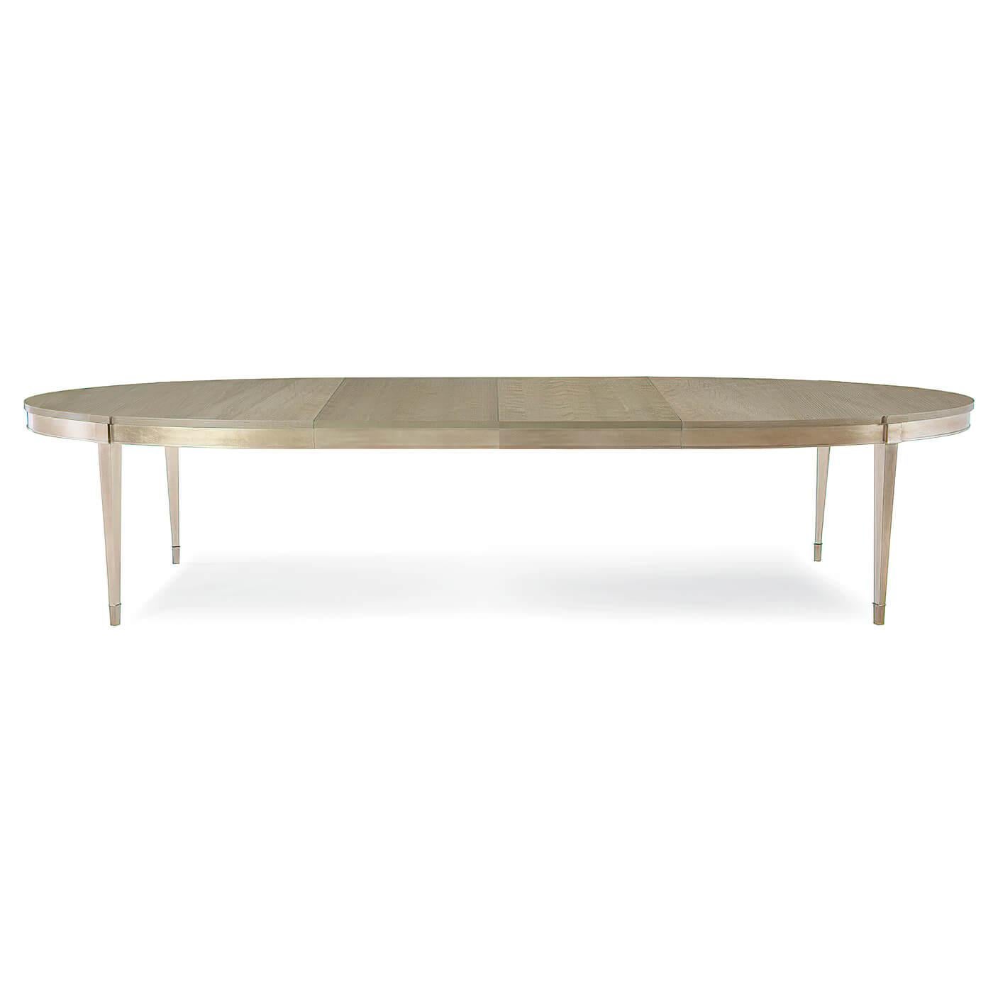 Asian French Neoclassical Oval Extending Dining Table For Sale