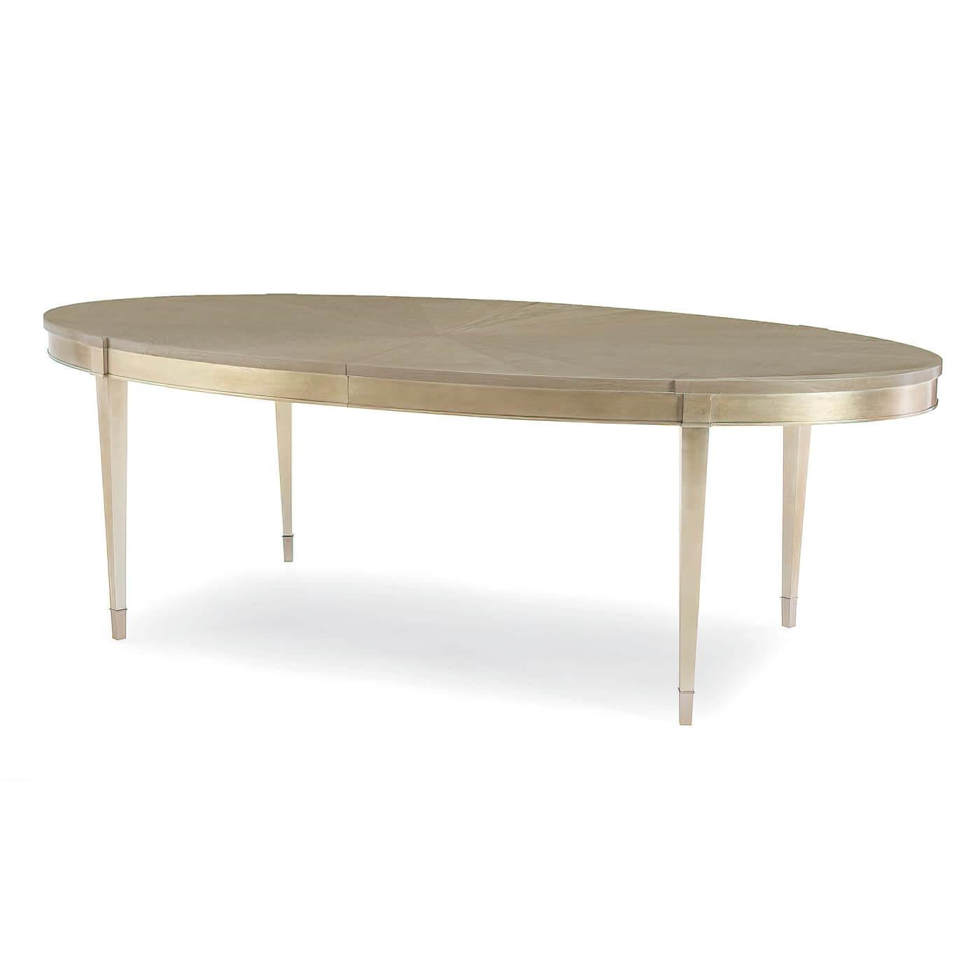 Contemporary French Neoclassical Oval Extending Dining Table For Sale