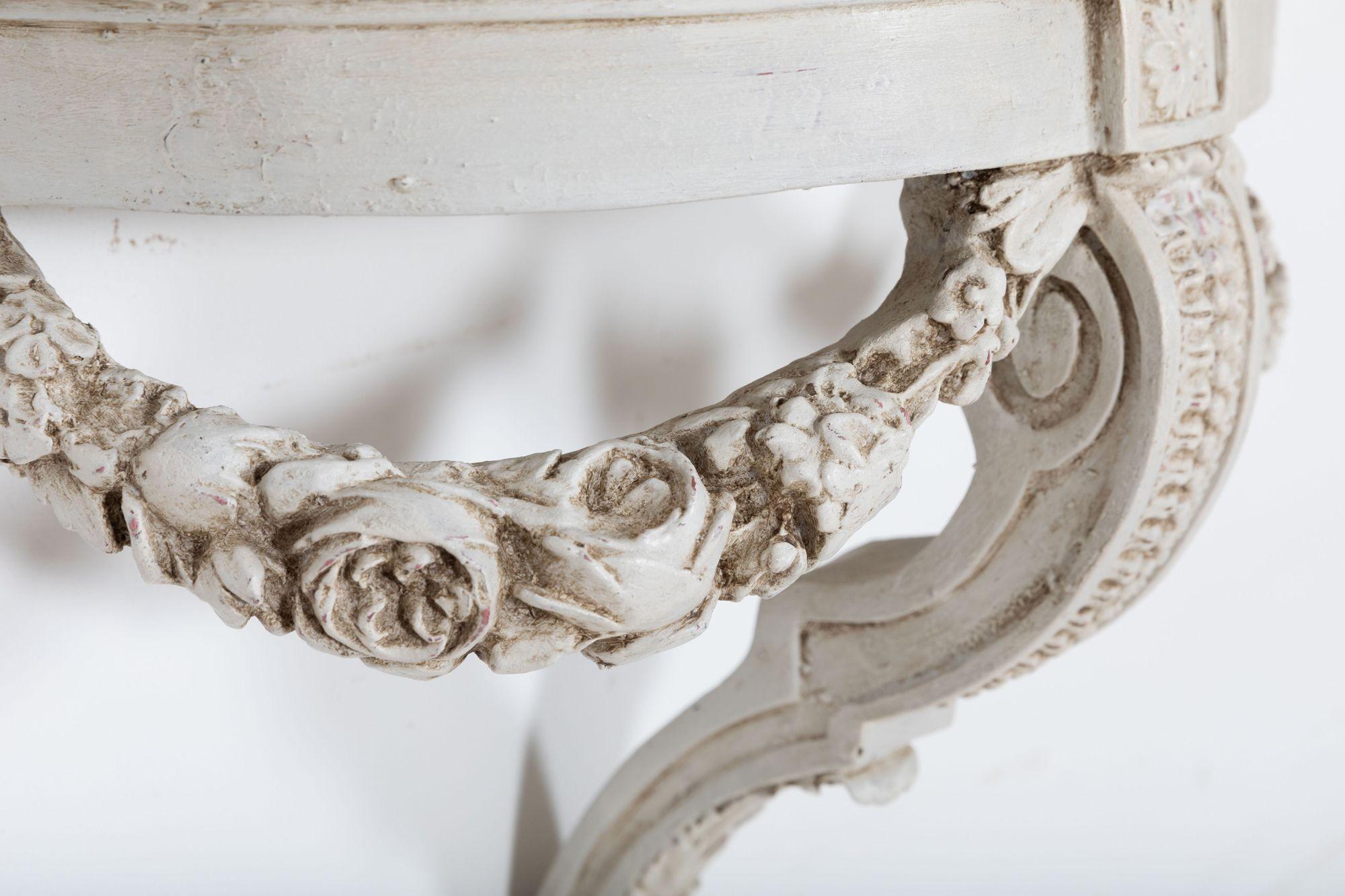 French Neoclassical Painted Marble Console Table For Sale 8