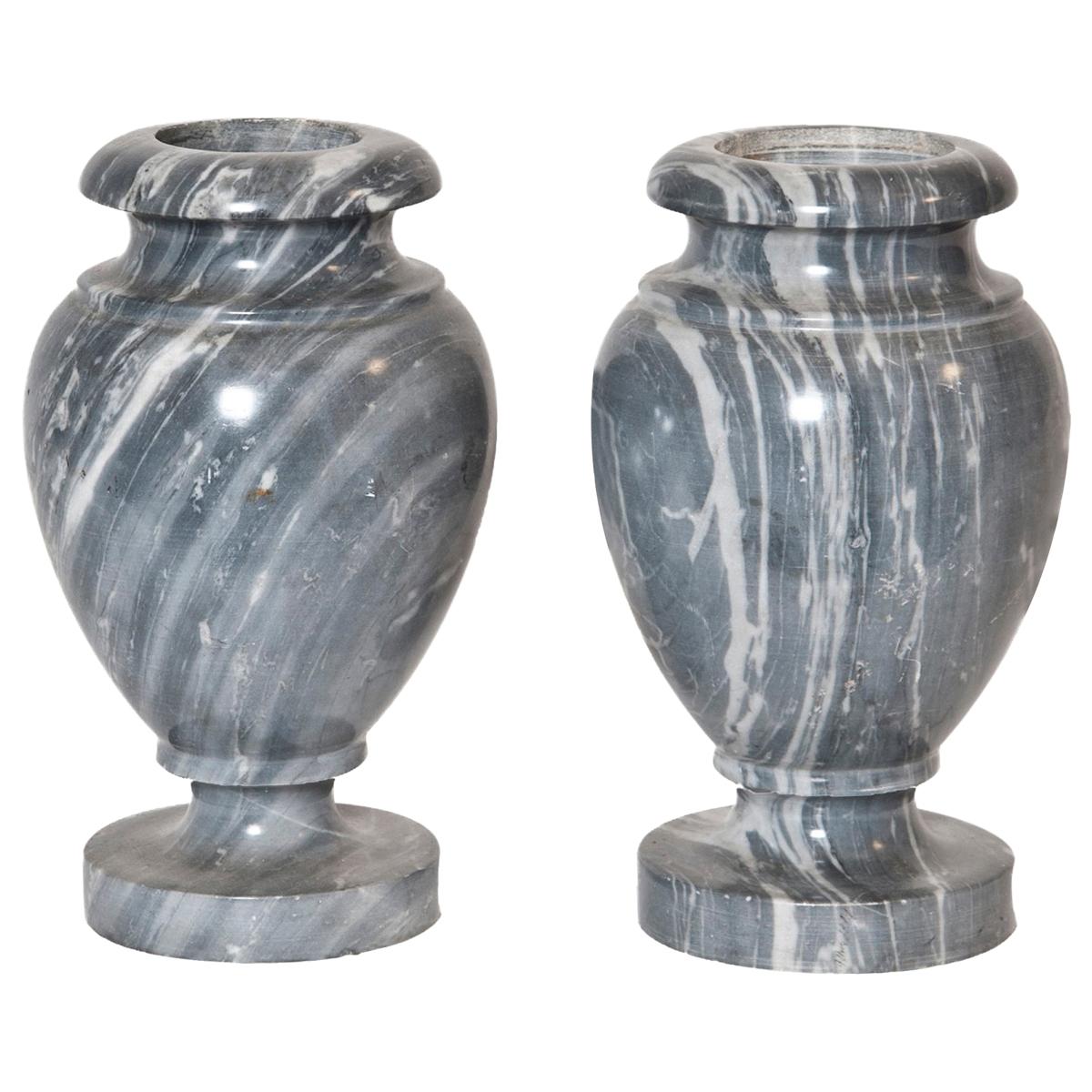 Pair of Marble Urns For Sale at 1stDibs