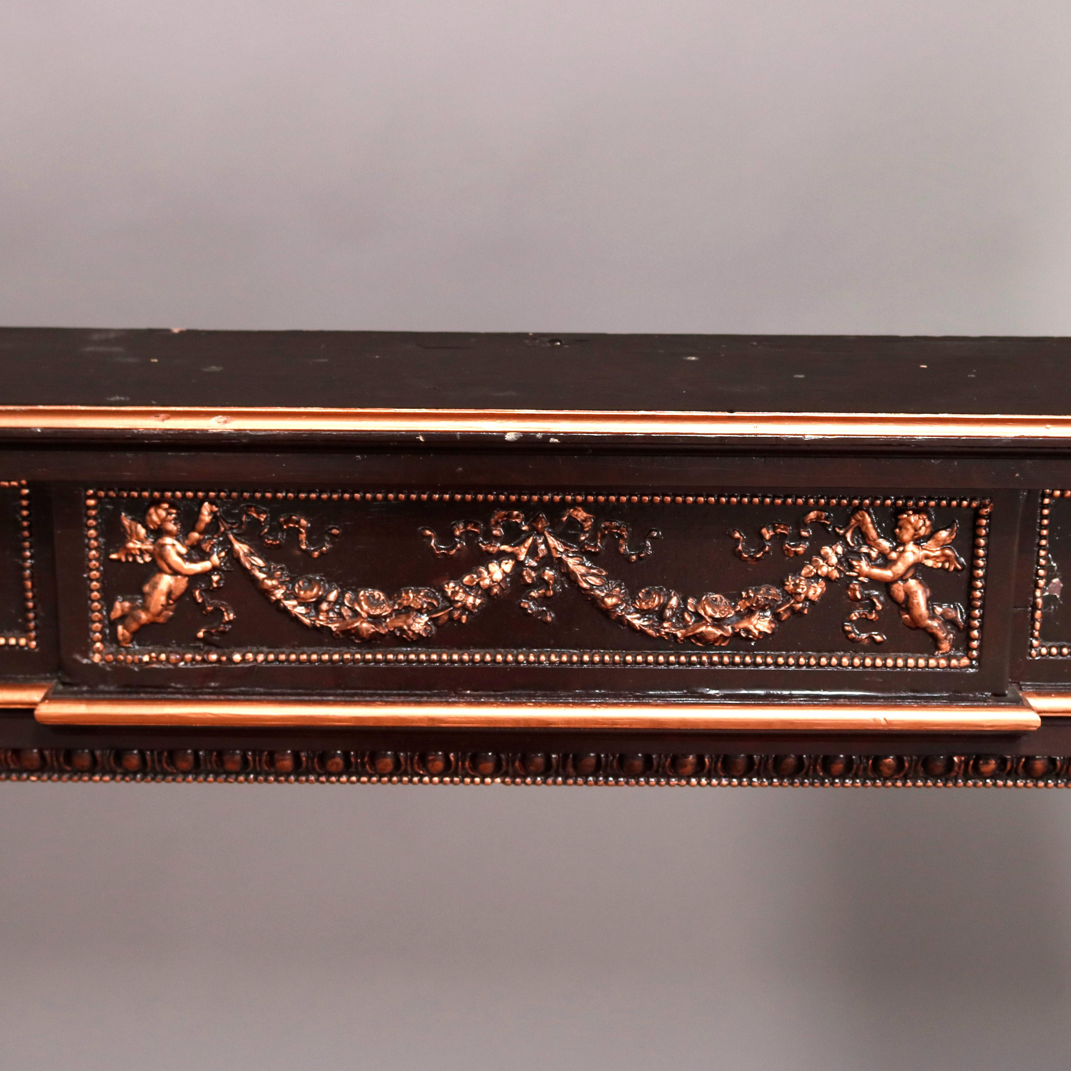 Neoclassical Revival French Neoclassical Parcel-Gilt Mahogany Fireplace Mantel, 20th Century