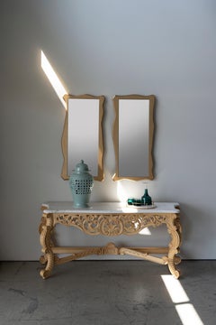 Table console Parma néoclassique française sculptée à la main Portugal Greenapple