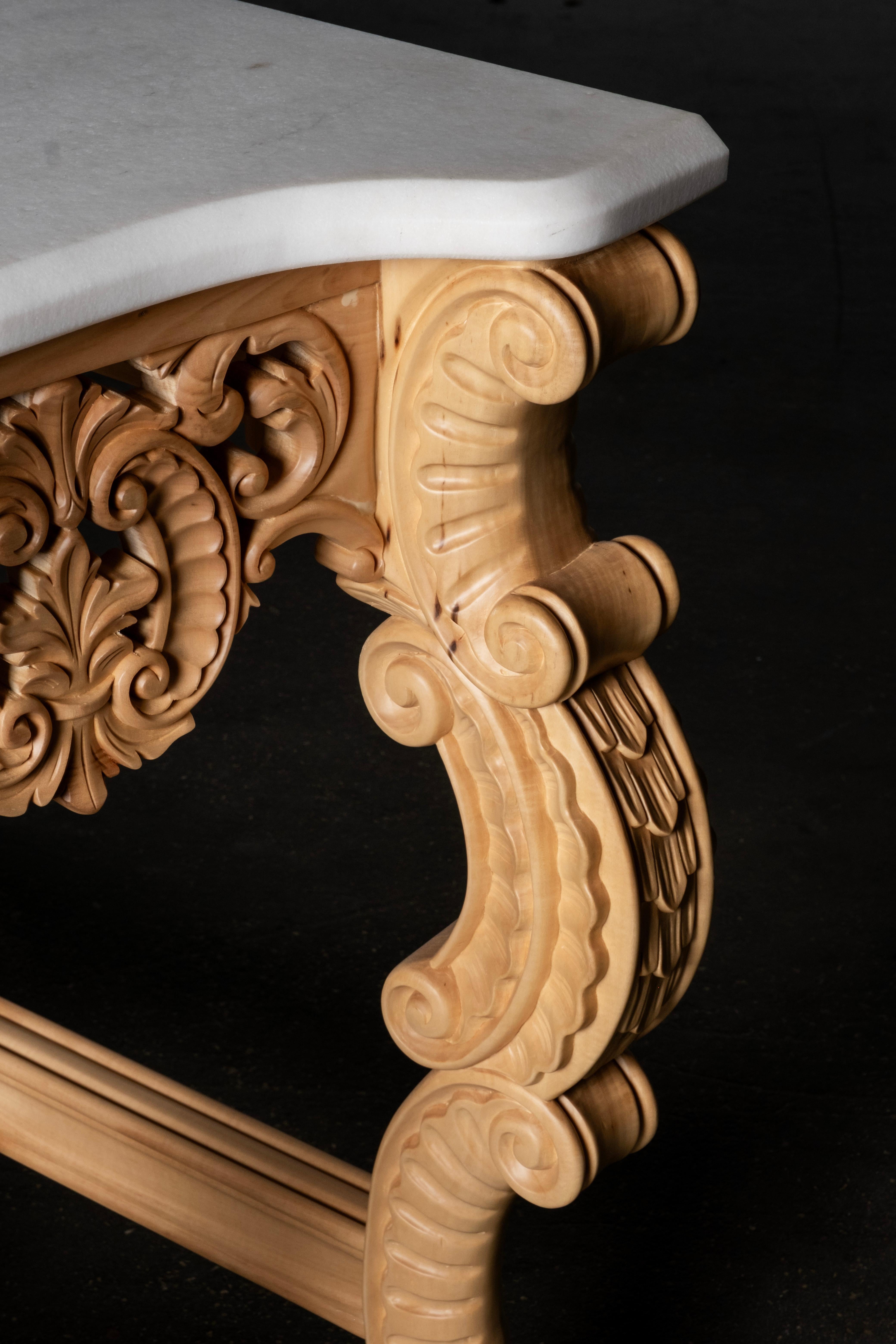 Mesa Consola Parma Neoclásica Francesa Tallada a Mano Portugal Greenapple Ónix en venta