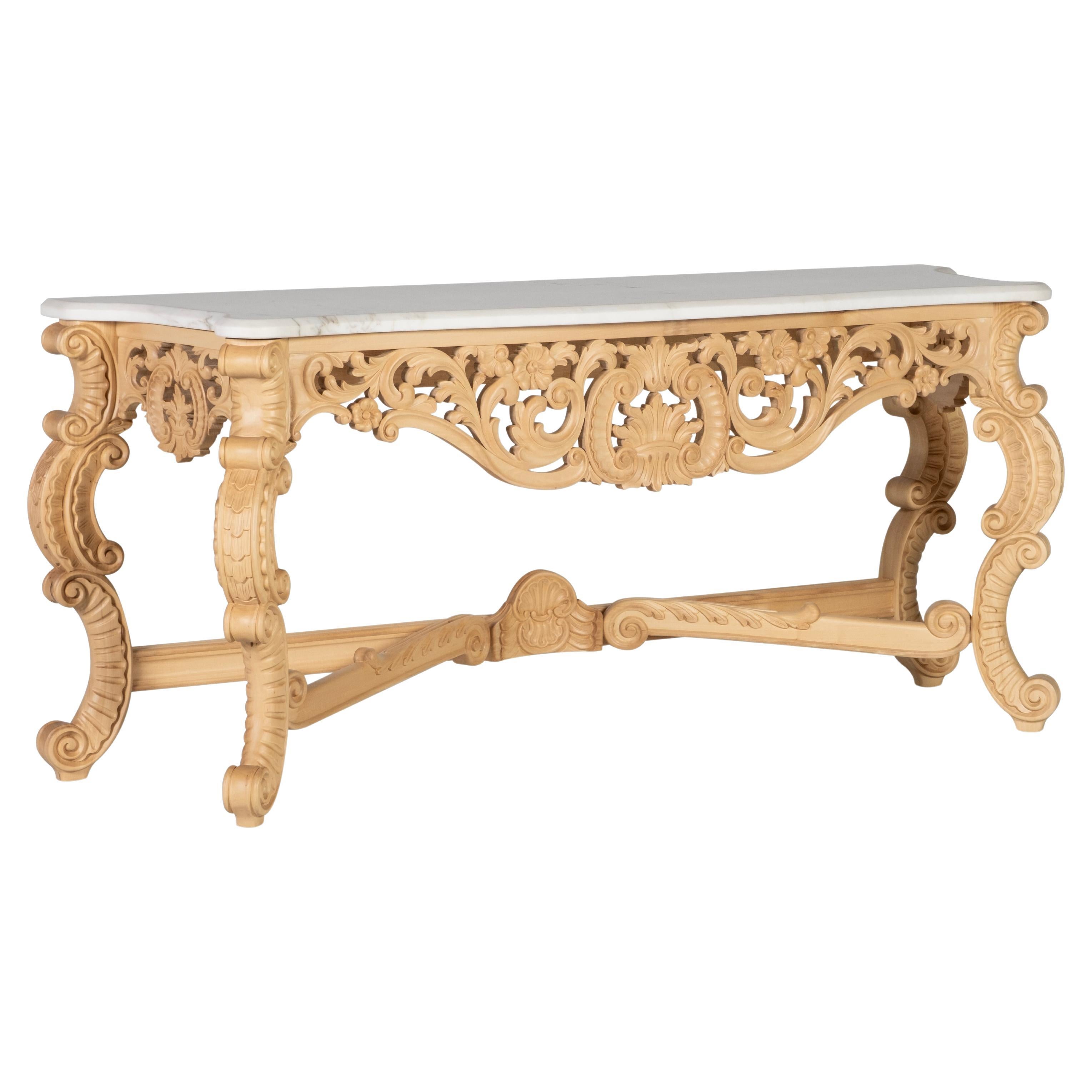 Mesa Consola Parma Neoclásica Francesa Tallada a Mano Portugal Greenapple en venta