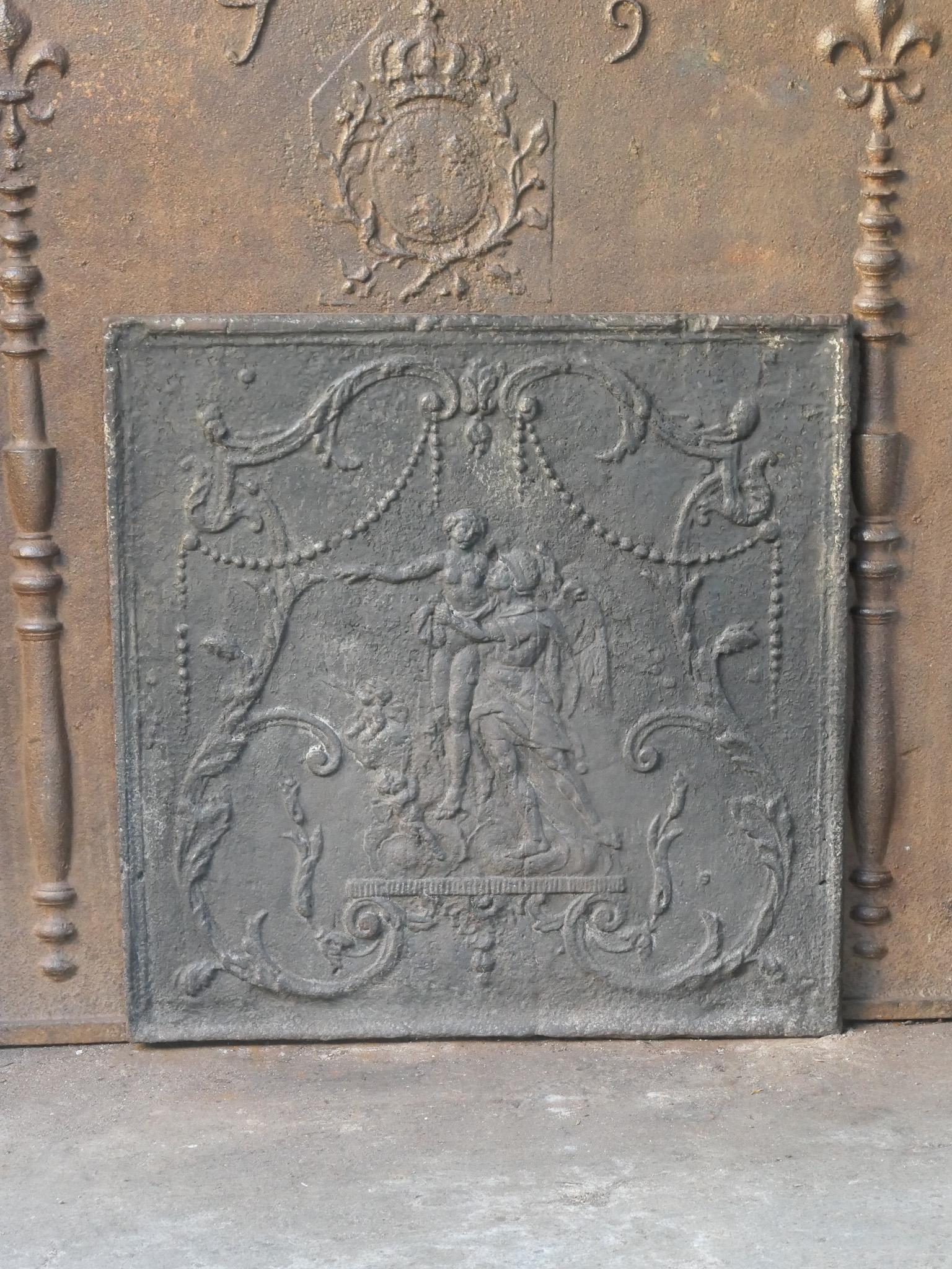 Cast French Neoclassical Period Fireback / Backsplash, 18th-19th C. For Sale