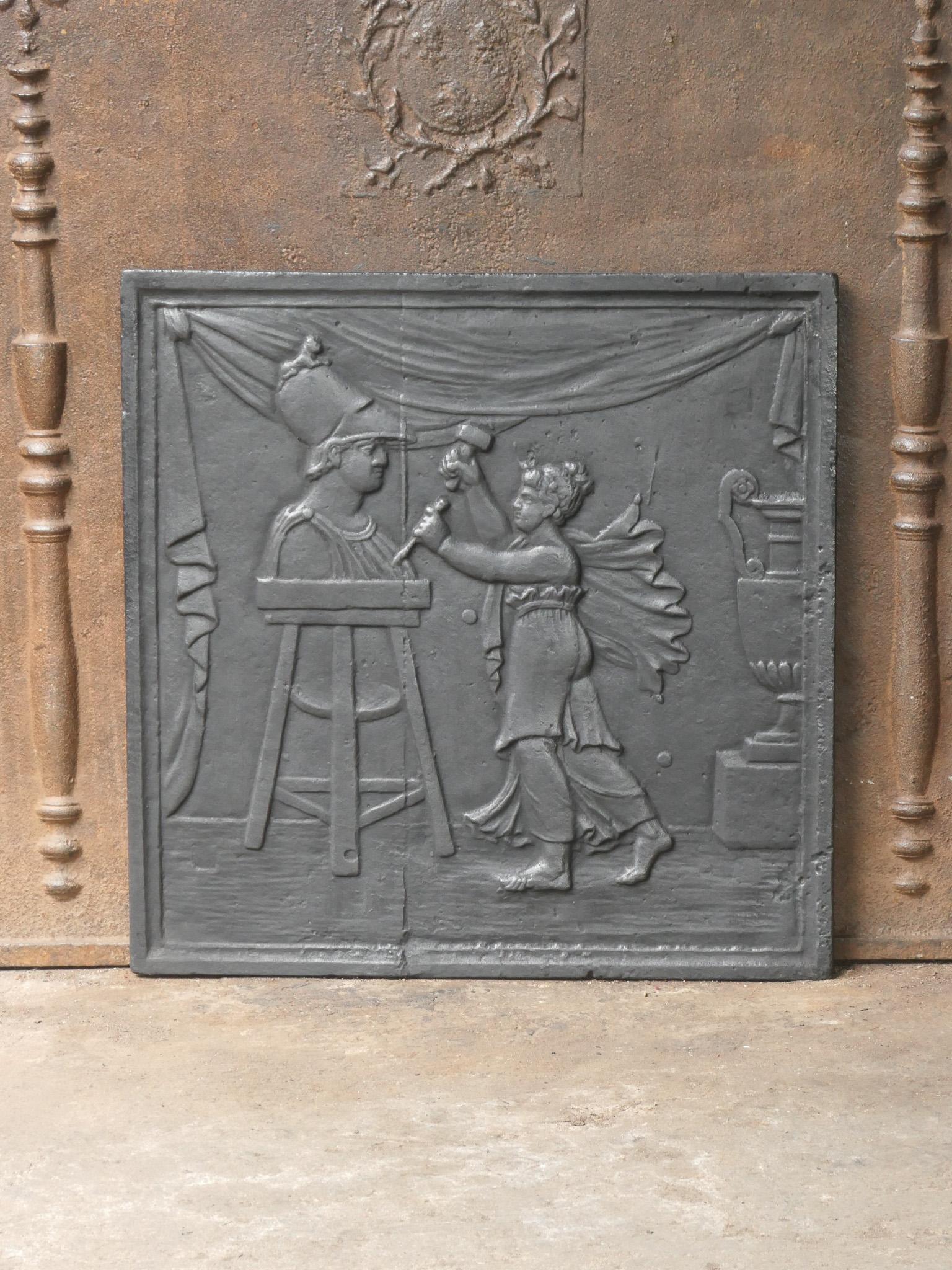 Cast French Neoclassical Period Fireback / Backsplash, 18th-19th C. For Sale