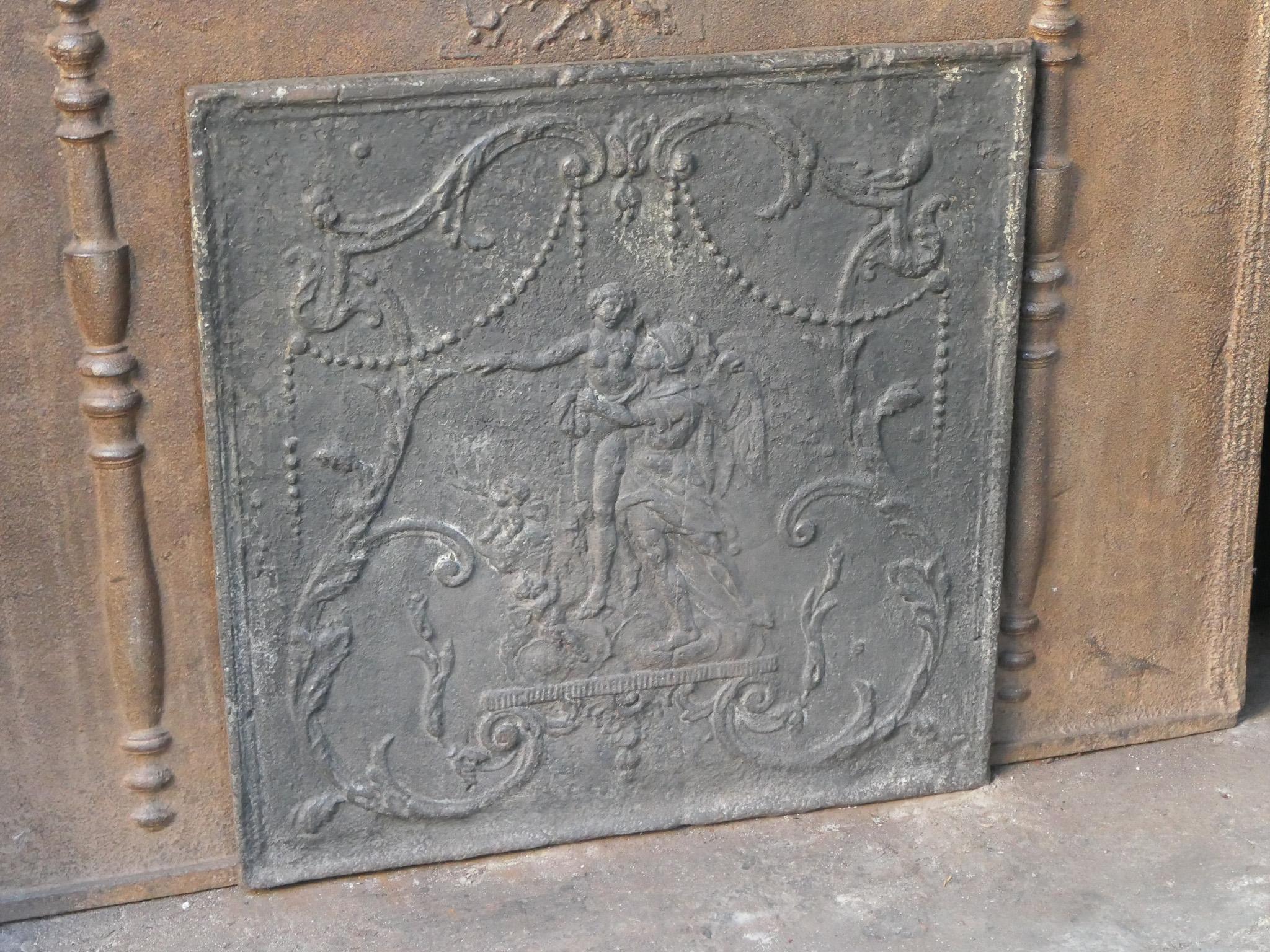 Iron French Neoclassical Period Fireback / Backsplash, 18th-19th C. For Sale