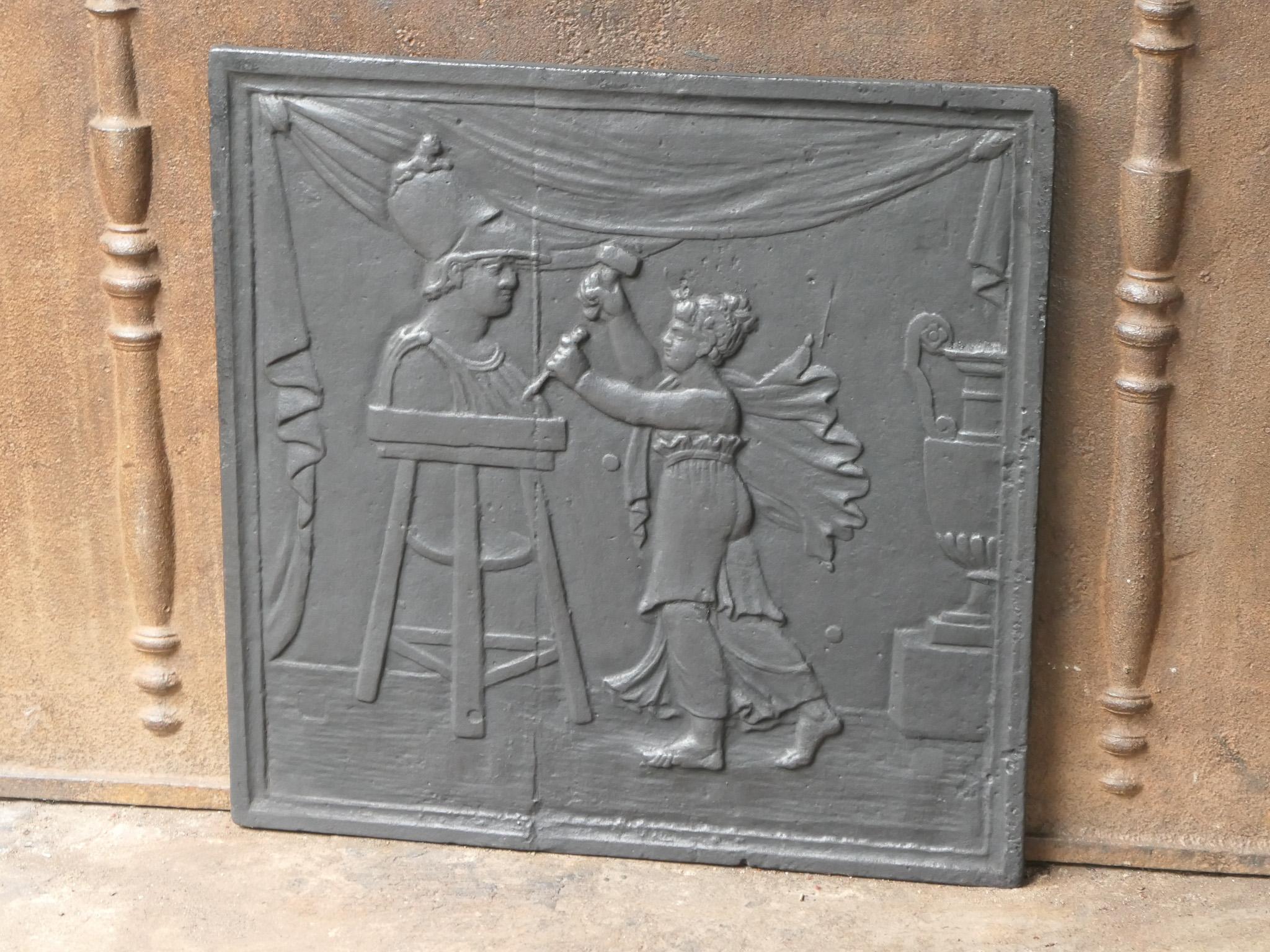 Iron French Neoclassical Period Fireback / Backsplash, 18th-19th C. For Sale