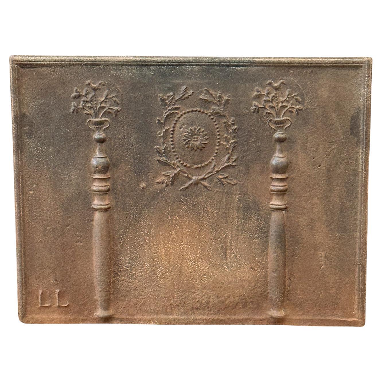 Plaque de cheminée d'époque néoclassique française, 18e-19e siècles
