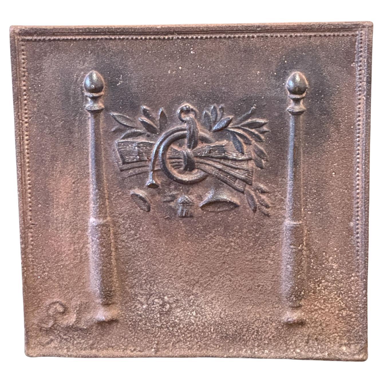 Plaque de cheminée d'époque néoclassique française, 18e - 19e siècle