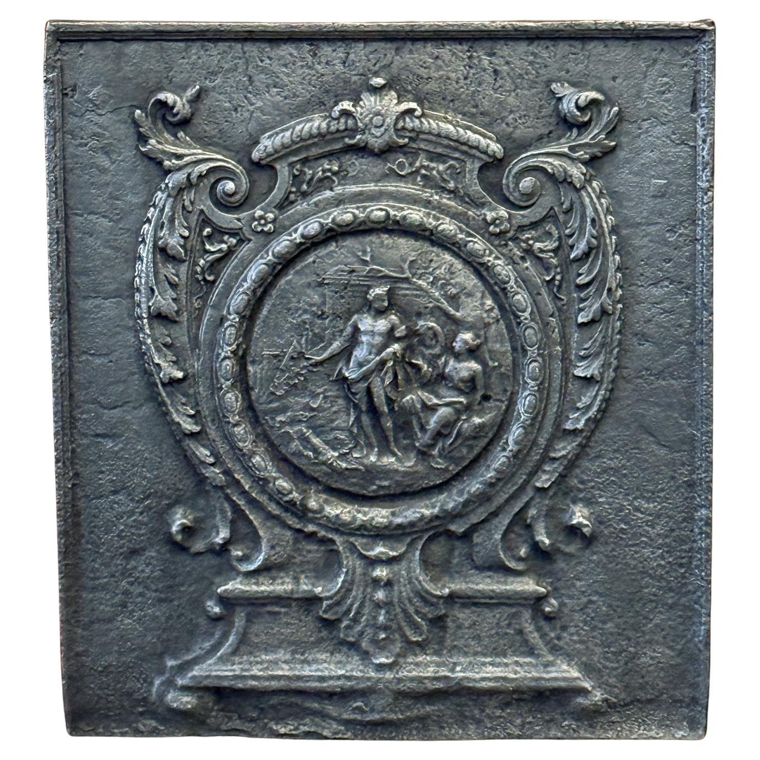 French Neoclassical period Fireback / Backsplash, late 18th - early 19 Century