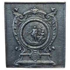 Plaque de cheminée / dosseret d'époque néoclassique française, fin 18e - début 19e siècle