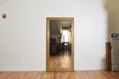 French Neoclassical Period Fluted Giltwood Mirror, 2-Piece Glass, circa 1835