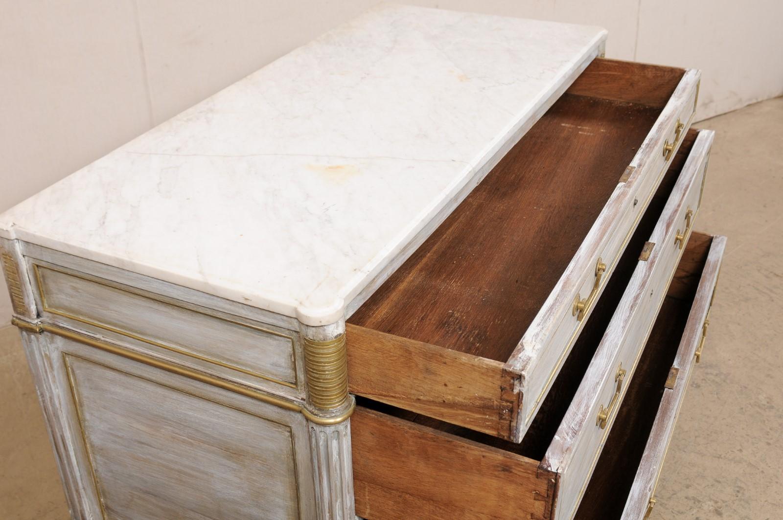French Neoclassical Period Marble Top Chest, Early 19th C. 1