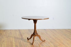 French Neoclassical Period Solid Walnut Tilt-Top Pedestal Table 