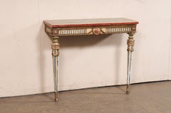 Petite console murale à 2 pieds d'époque néoclassique française avec/Grandes couleurs
