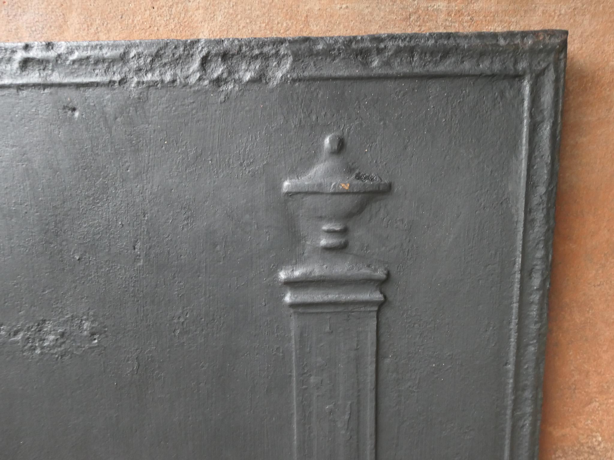 19th Century Antique French, Neoclassical 'Pillars of Freedom' Fireback / Backsplash For Sale