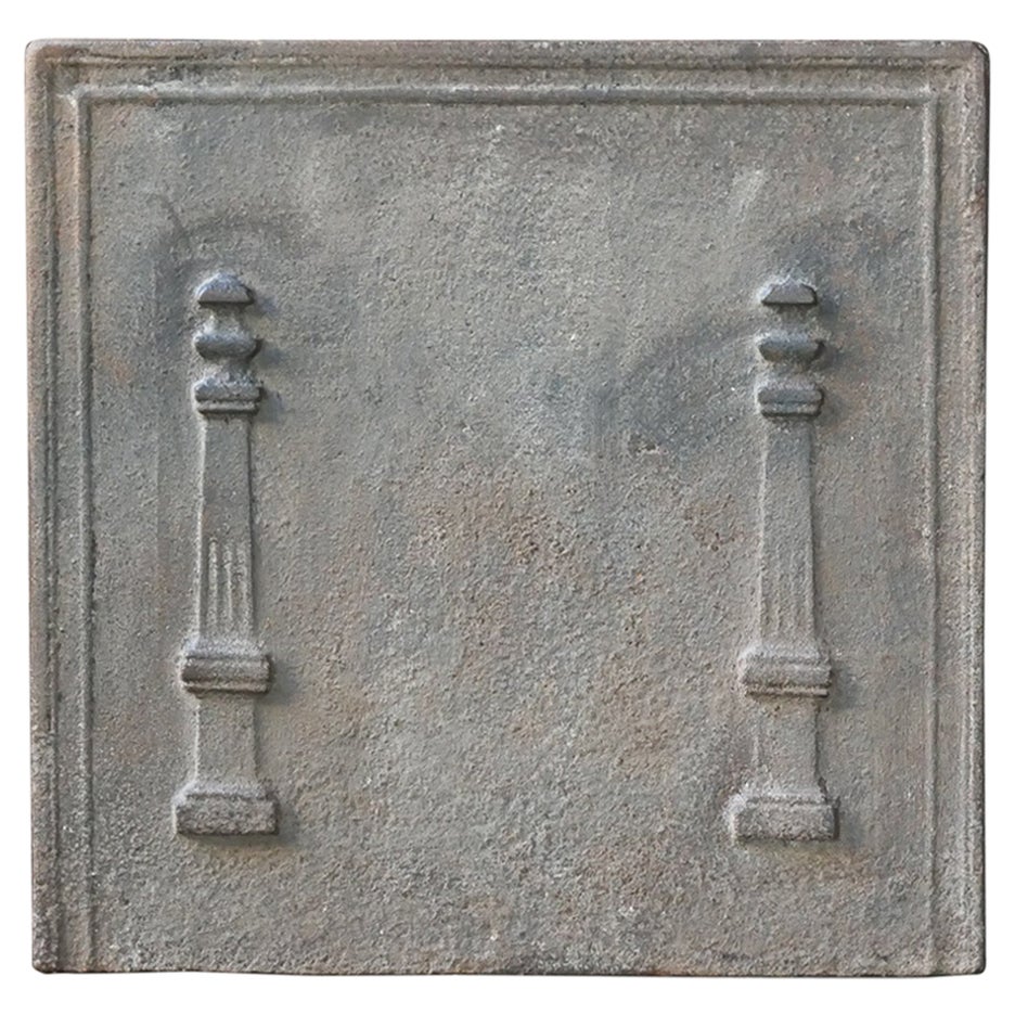 French Neoclassical 'Pillars of Freedom' Fireback / Backsplash, 18th-19th C.