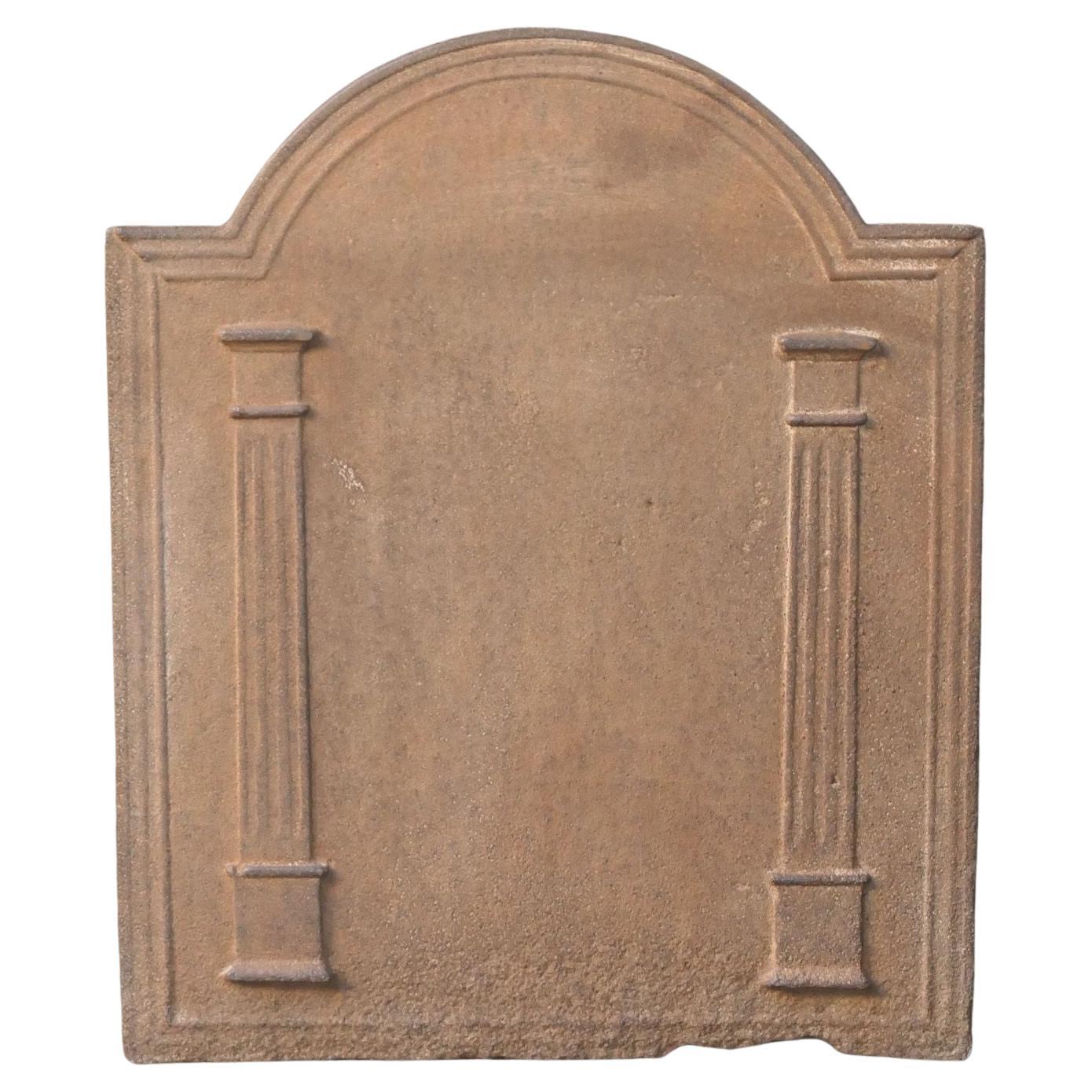 French Neoclassical 'Pillars of Freedom' Fireback / Backsplash, 19th Century