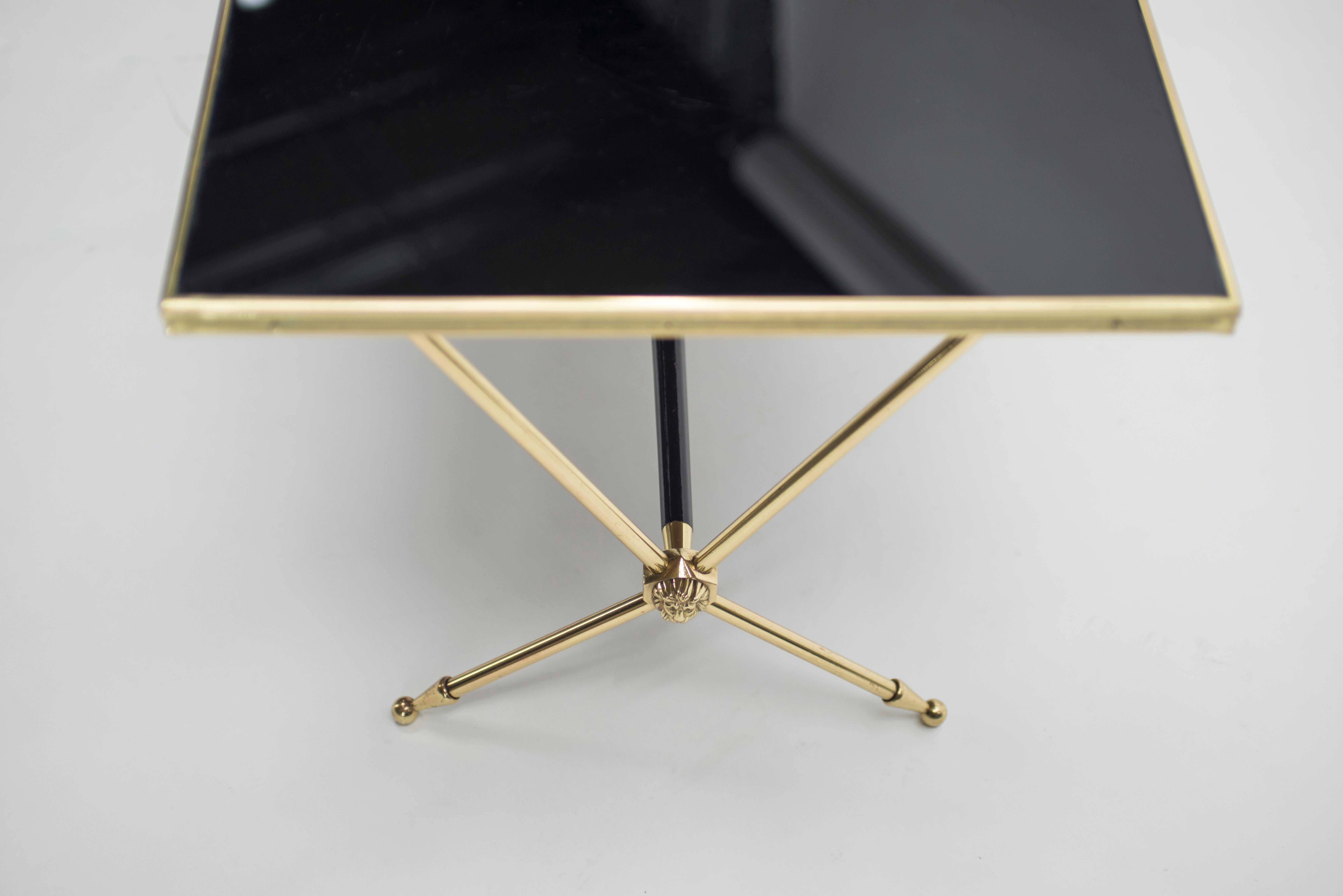 French Neoclassical Raphaël Brass and Opaline Coffee Table, 1960s 6