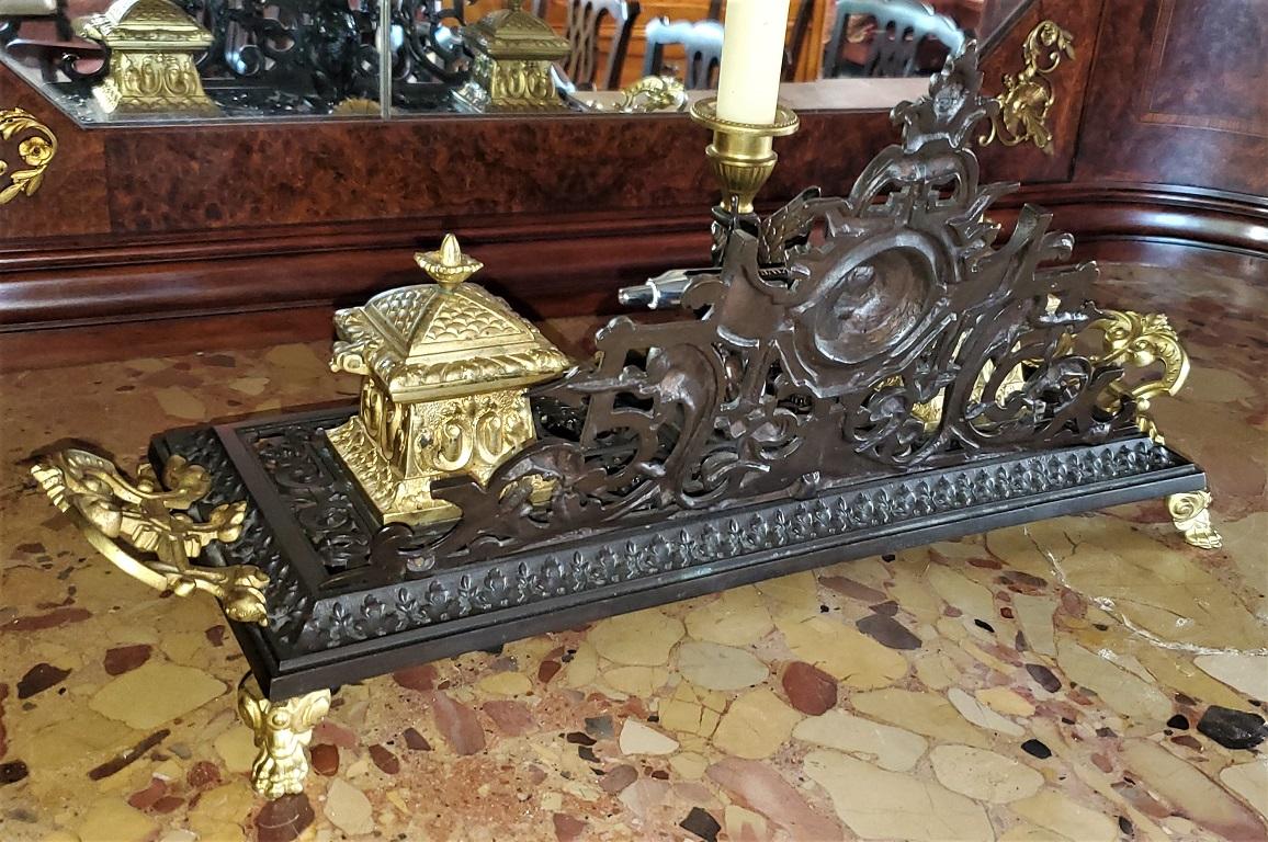 French Neoclassical Revival Bronze and Ormolu Desk Stand 6