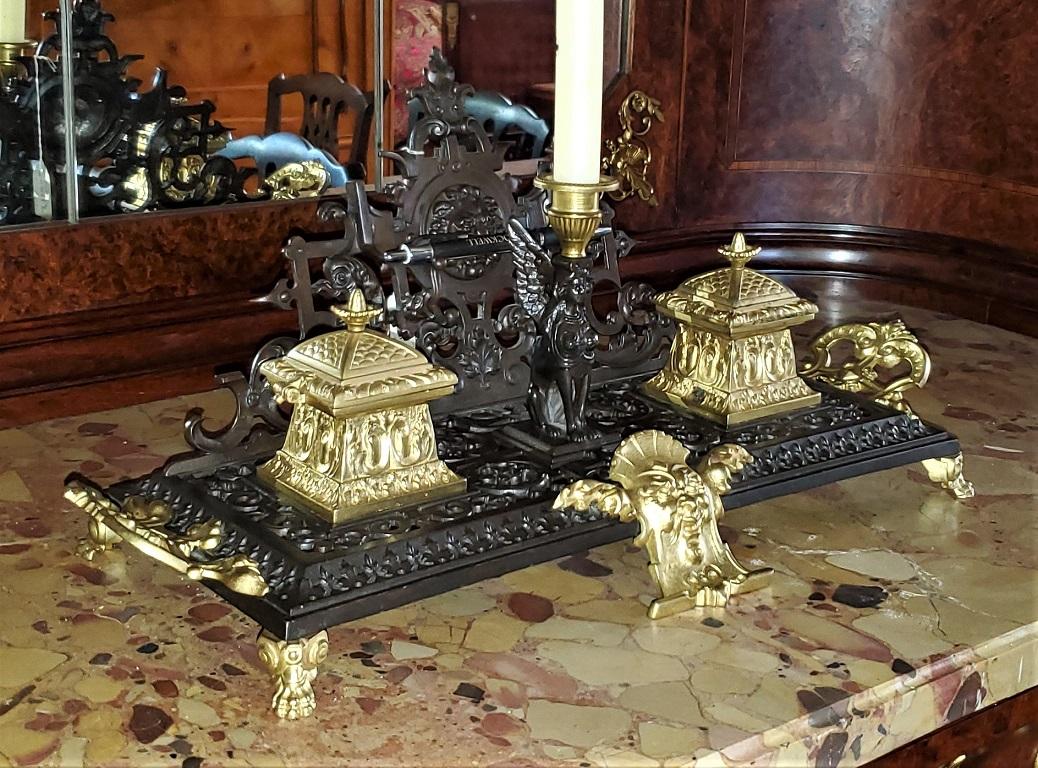 20th Century French Neoclassical Revival Bronze and Ormolu Desk Stand