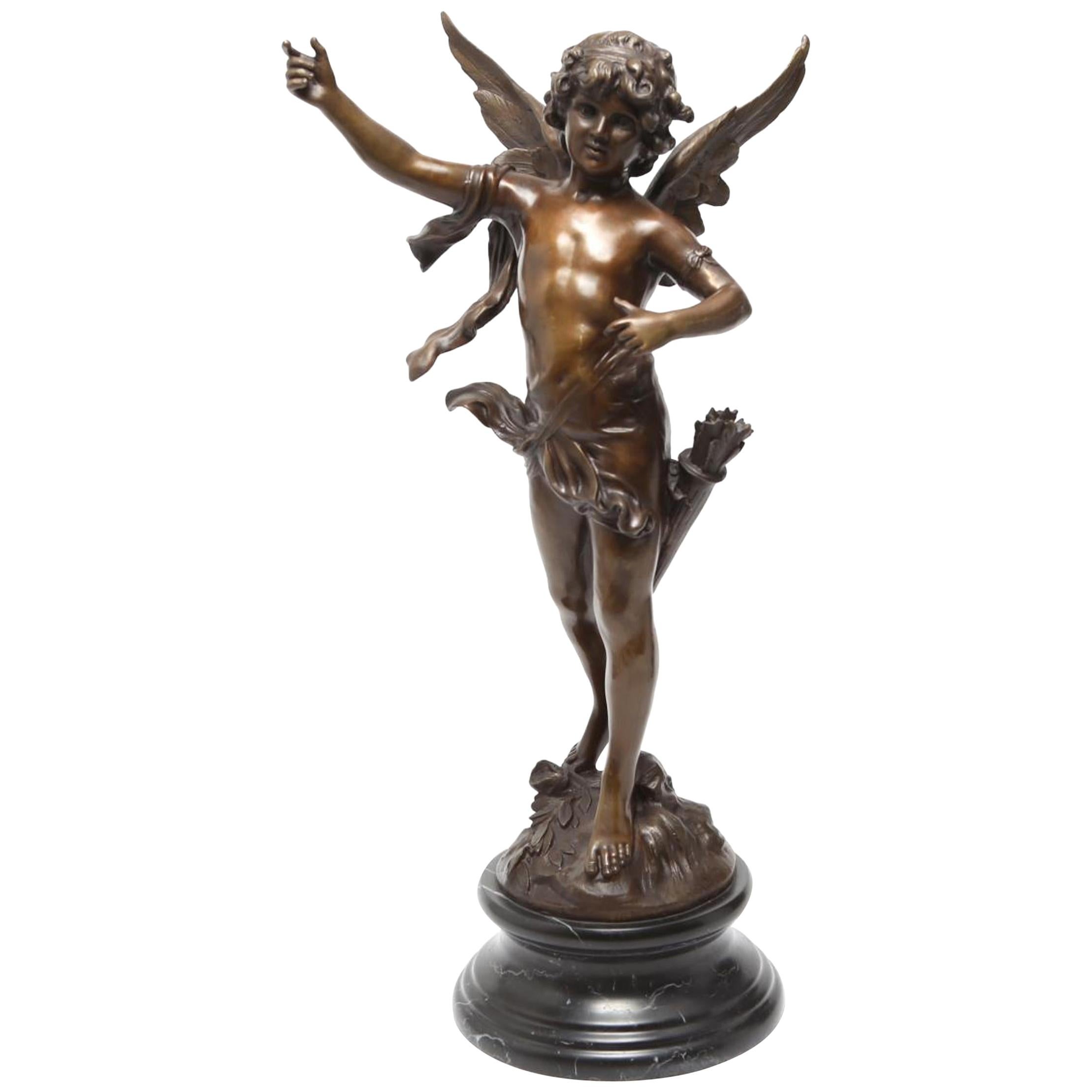 French Neoclassical Revival 'Cupidon' Bronze Sculpture after Auguste Moreau