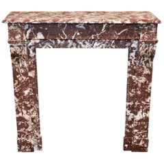 Used Neoclassical Louis XVI Rouge Marble Mantel, France, 1880