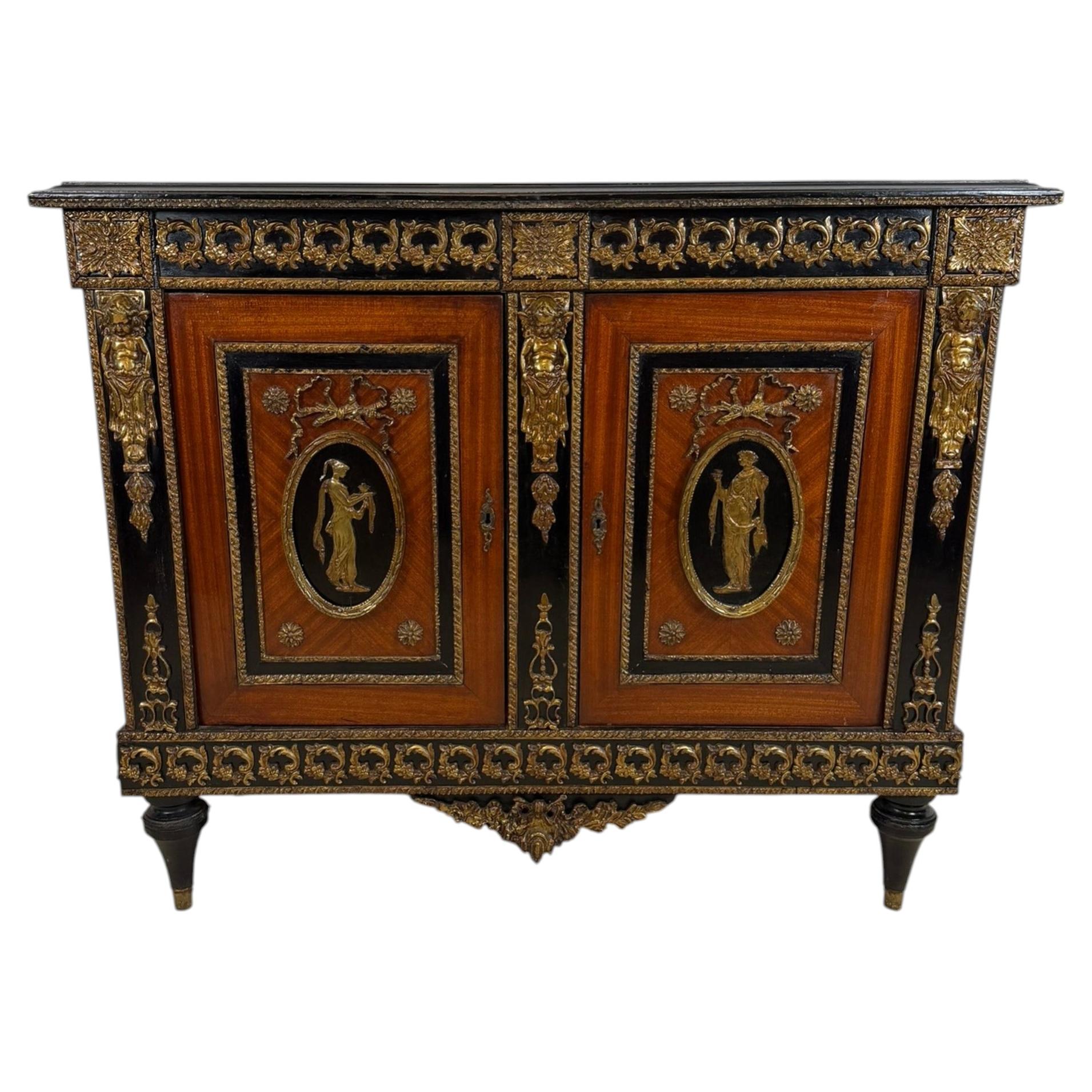 French Neoclassical Sideboard with Gilt Bronze Mounts For Sale