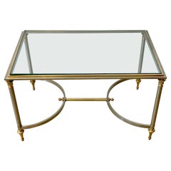 French Neoclassical Steel 
Gilt Bronze Coffee Table, Style of Maison Jansen