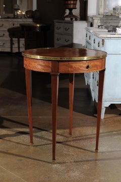 French Neoclassical Style 19th Century Bouillotte Game Table with Marquetry