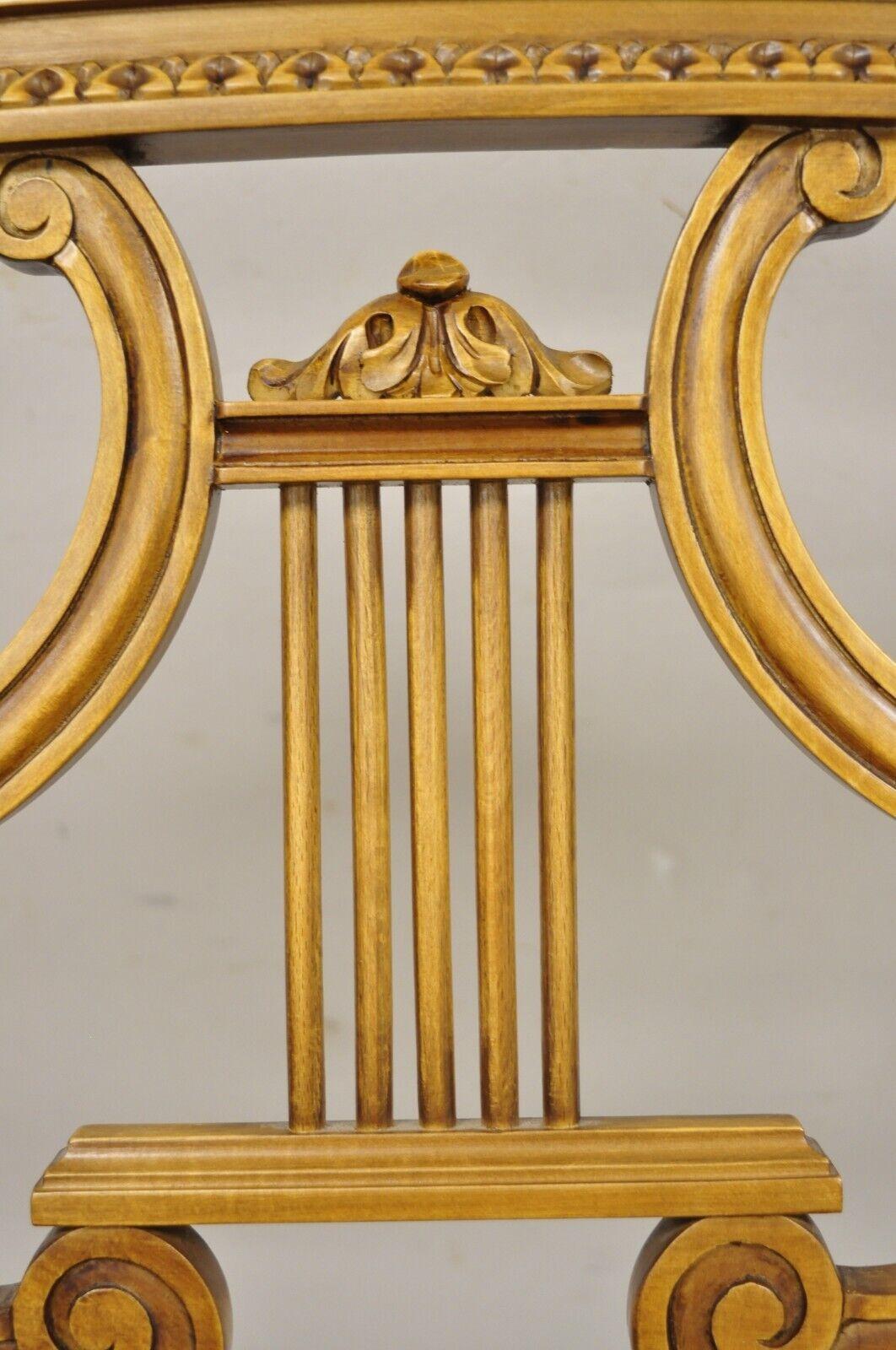 French Neoclassical Style Adjustable Lyre Harp Form Wooden Music Lectern Stand In Good Condition In Philadelphia, PA