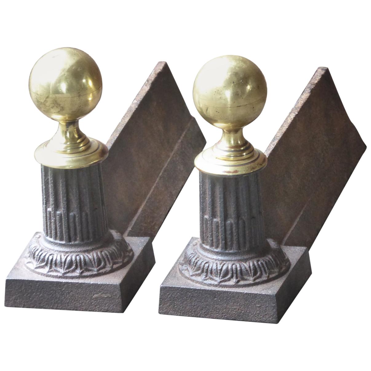 French Neoclassical Style Andirons
