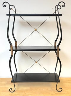 French Neoclassical–Style Blackened Iron Wall Shelf, Art Deco / Moderne Revival