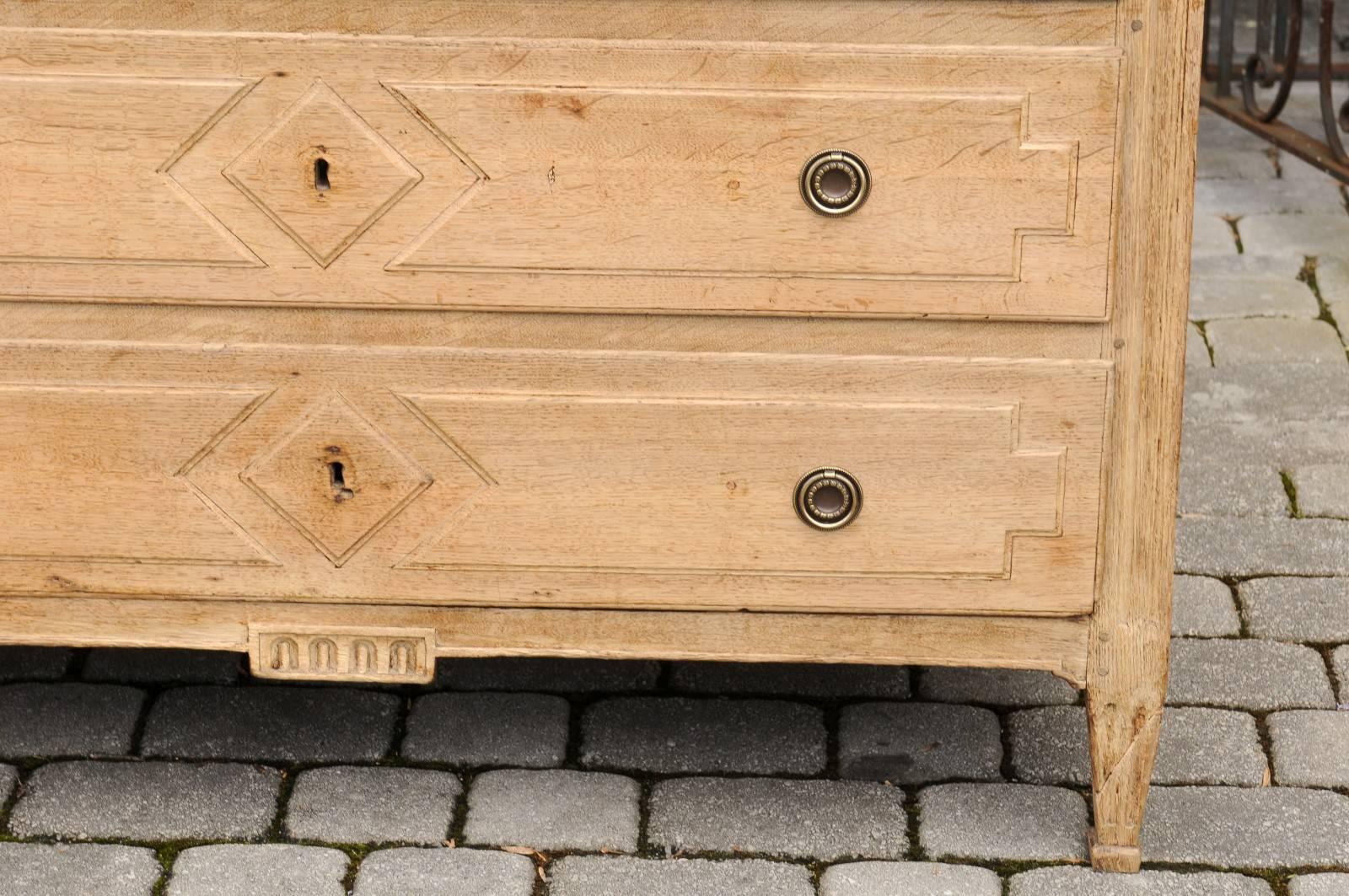 19th Century French Neoclassical Style Bleached Oak Three-Drawer Commode, circa 1860
