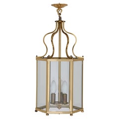 Antique French Neoclassical Style Brass Lantern