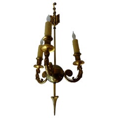 French Neoclassical Style Bronze Arrow Chandelier, circa 1920