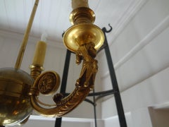French Neoclassical Style Bronze Arrow Chandelier, circa 1920