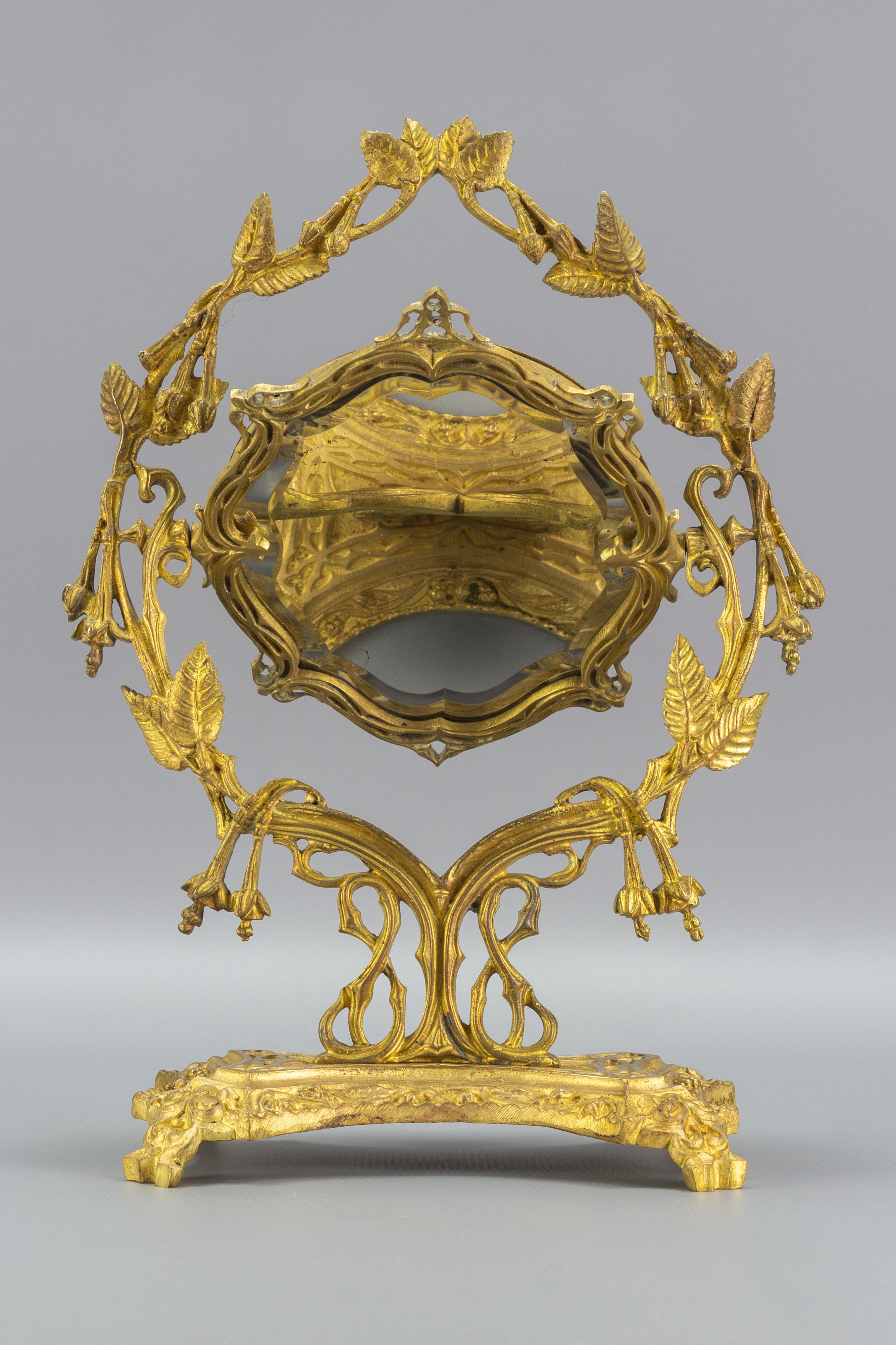 French Neoclassical Style Bronze Dressing Tabletop Mirror For Sale 8