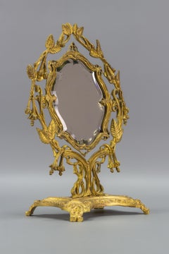 French Neoclassical Style Bronze Dressing Tabletop Mirror