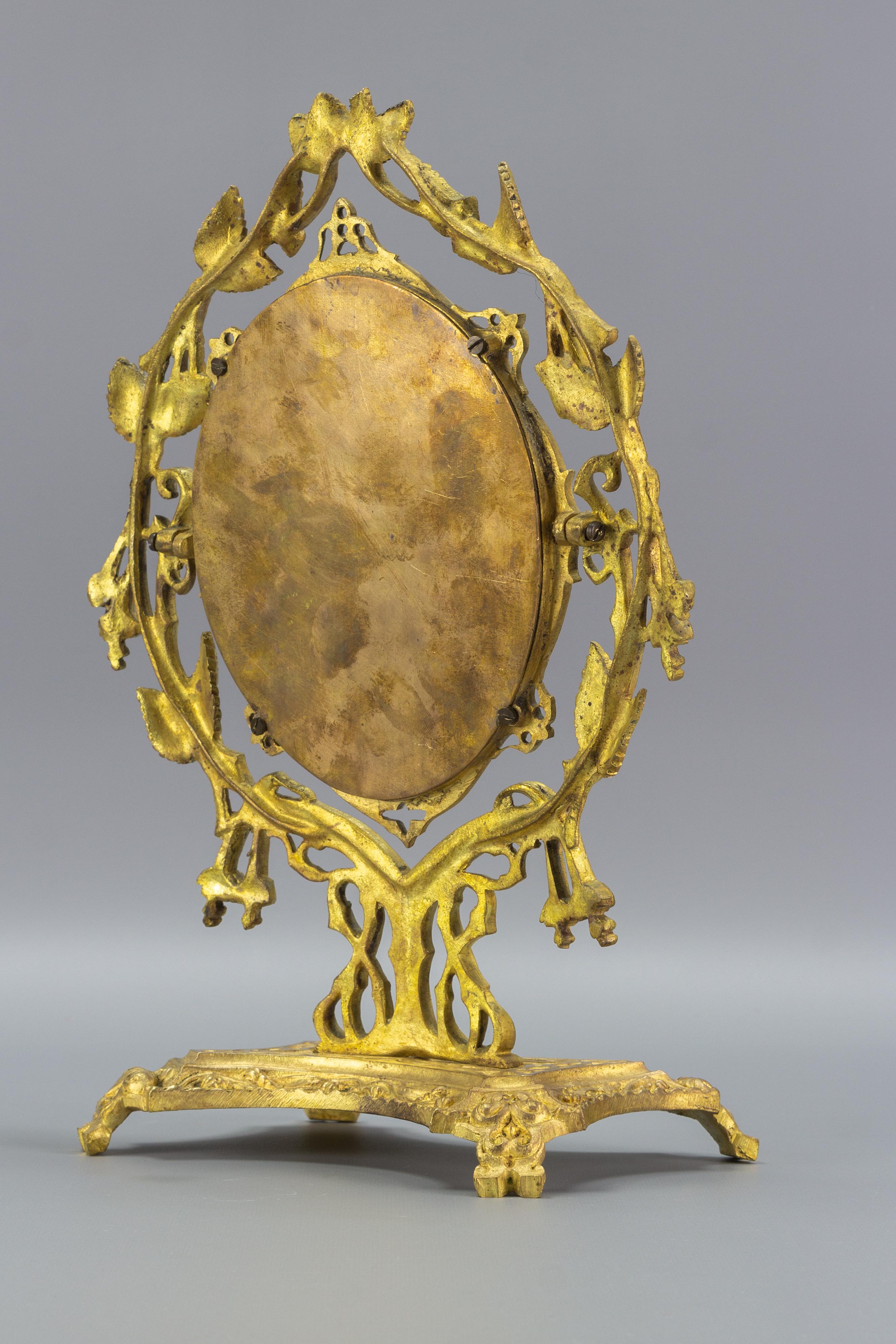 Miroir de table de style néoclassique français à habillage en bronze Bon état - En vente à Barntrup, DE