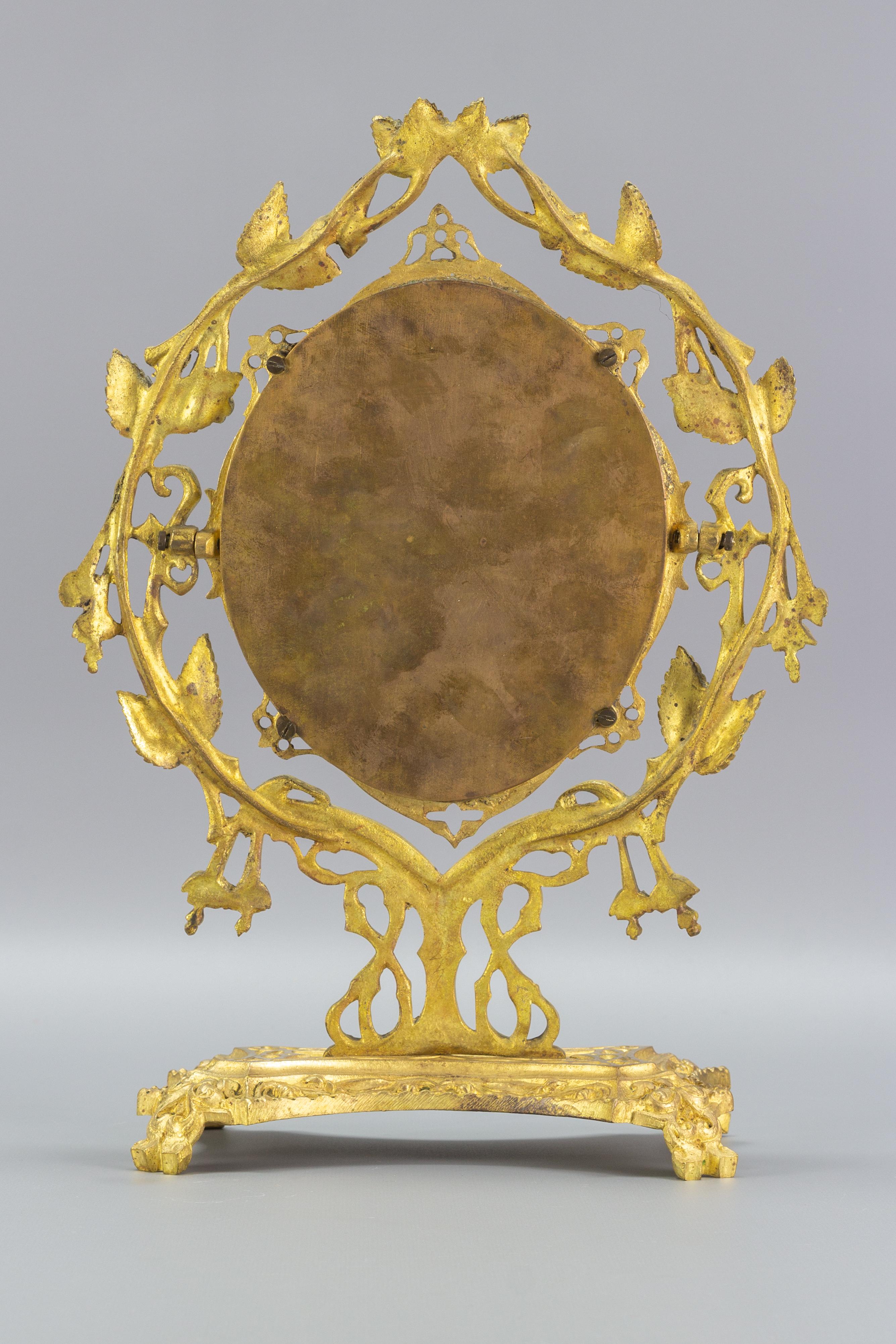 French Neoclassical Style Bronze Dressing Tabletop Mirror For Sale 2