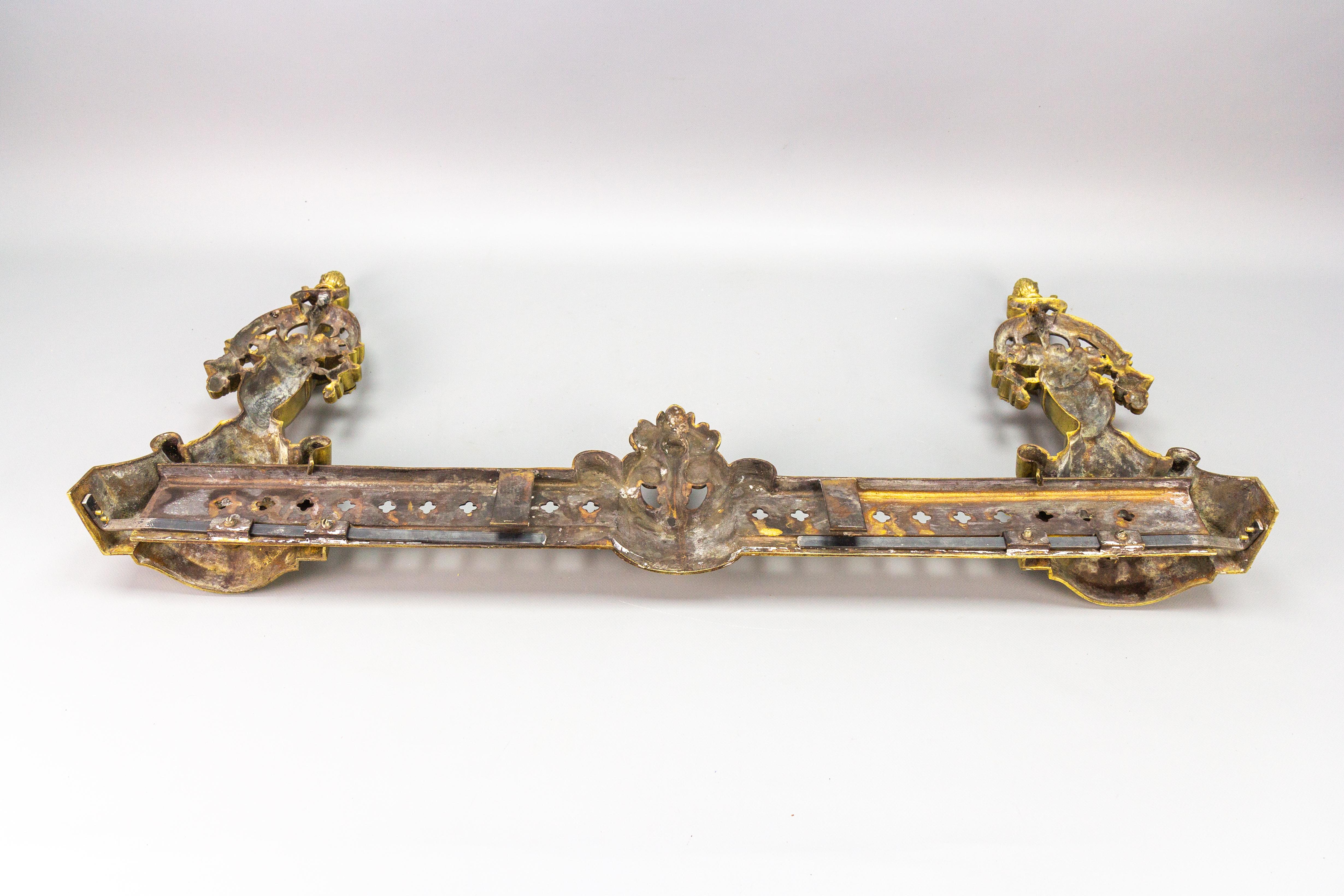French Neoclassical Style Bronze Fireplace Fender Set, ca. 1920 For Sale 8