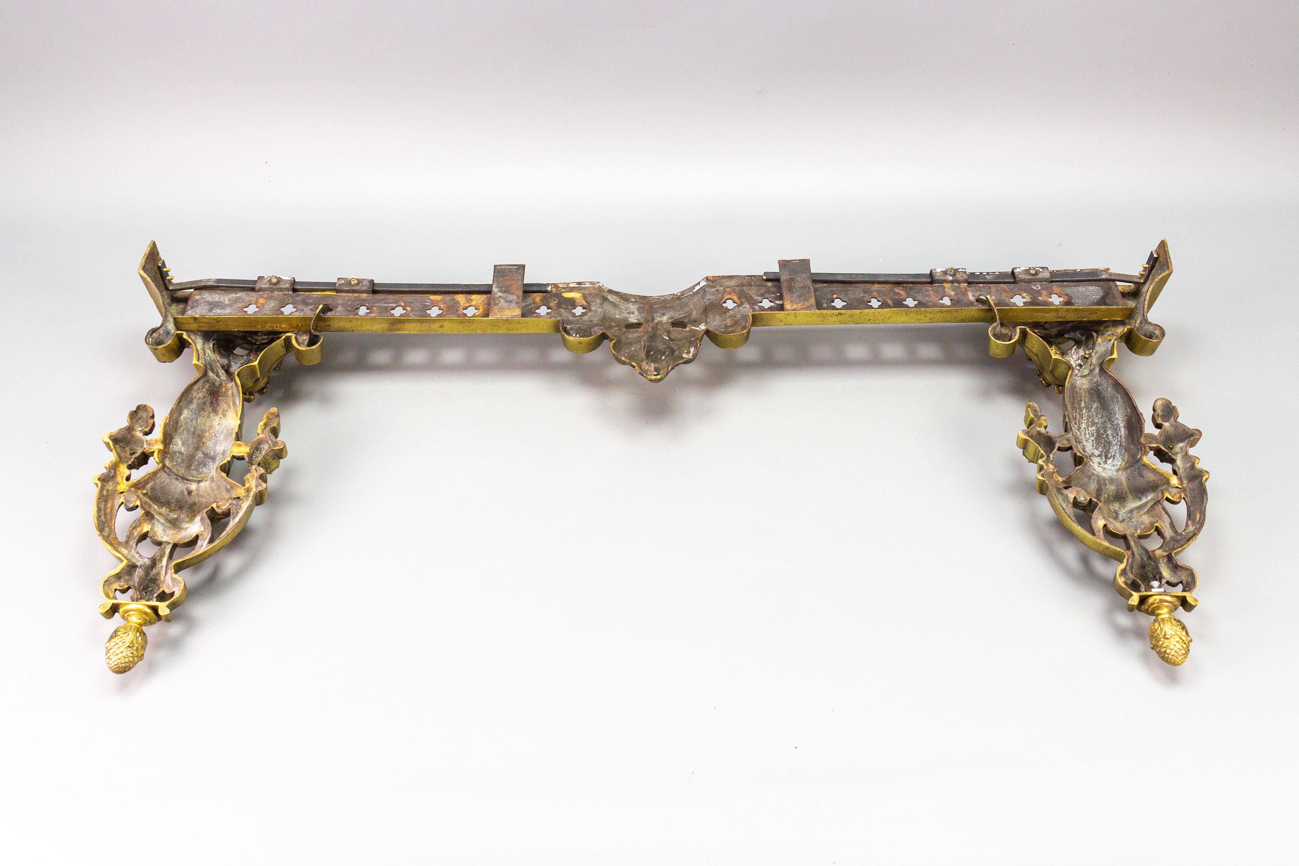 French Neoclassical Style Bronze Fireplace Fender Set, ca. 1920 For Sale 9