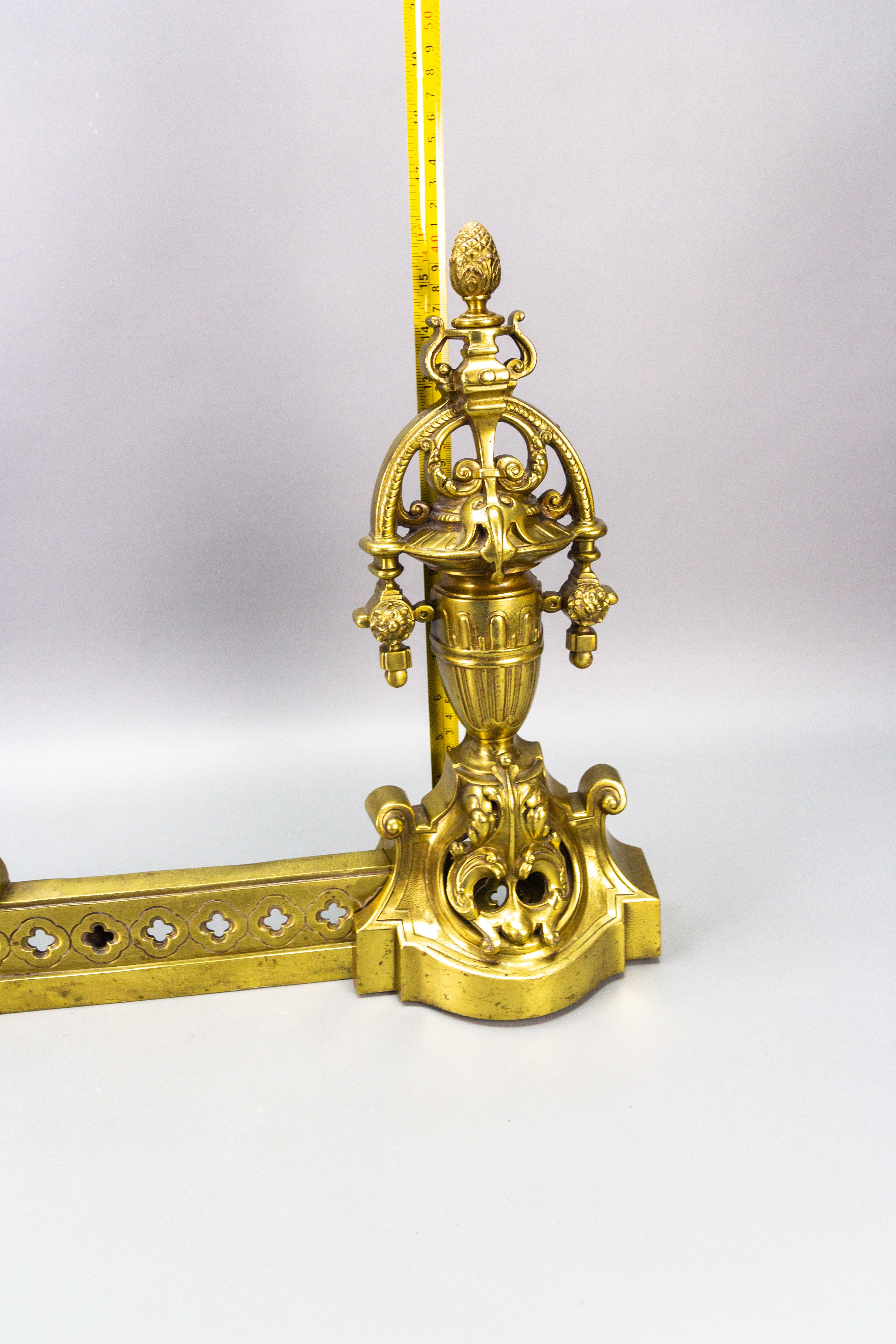 French Neoclassical Style Bronze Fireplace Fender Set, ca. 1920 For Sale 13