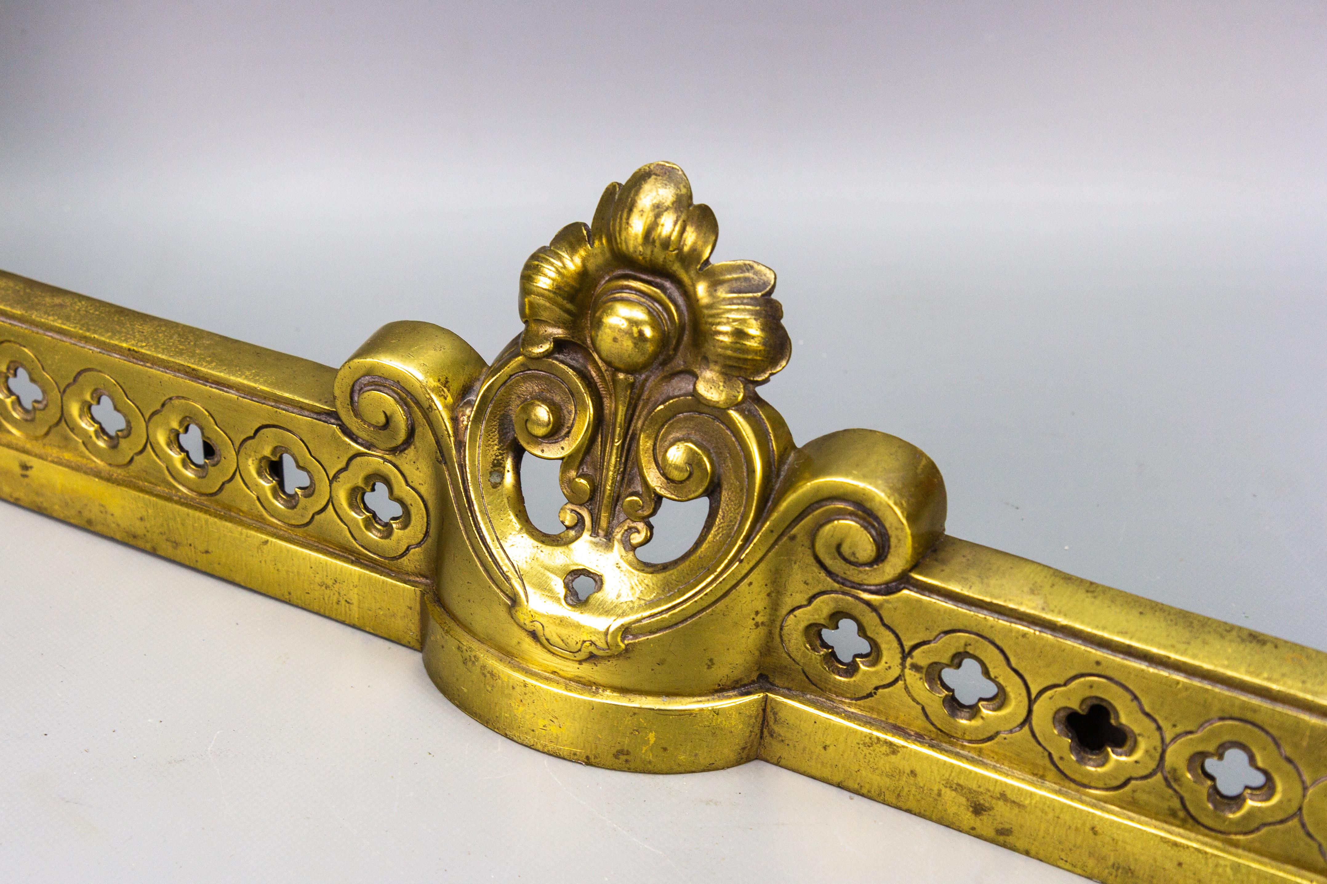 Metal French Neoclassical Style Bronze Fireplace Fender Set, ca. 1920 For Sale