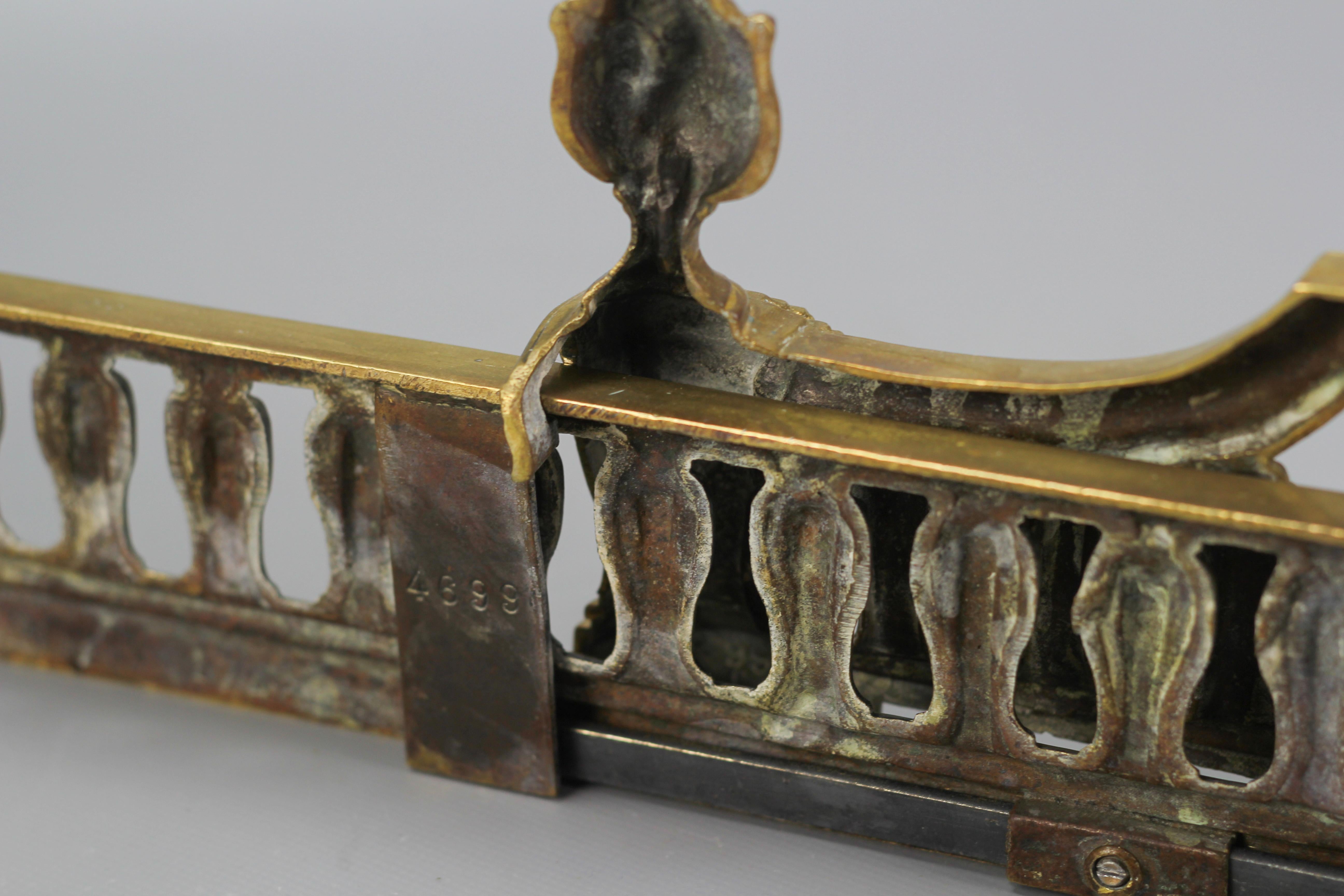 French Neoclassical Style Bronze Fireplace Fender Set, Late 19th Century For Sale 7