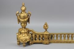 French Neoclassical Style Bronze Fireplace Fender Set, Late 19th Century
