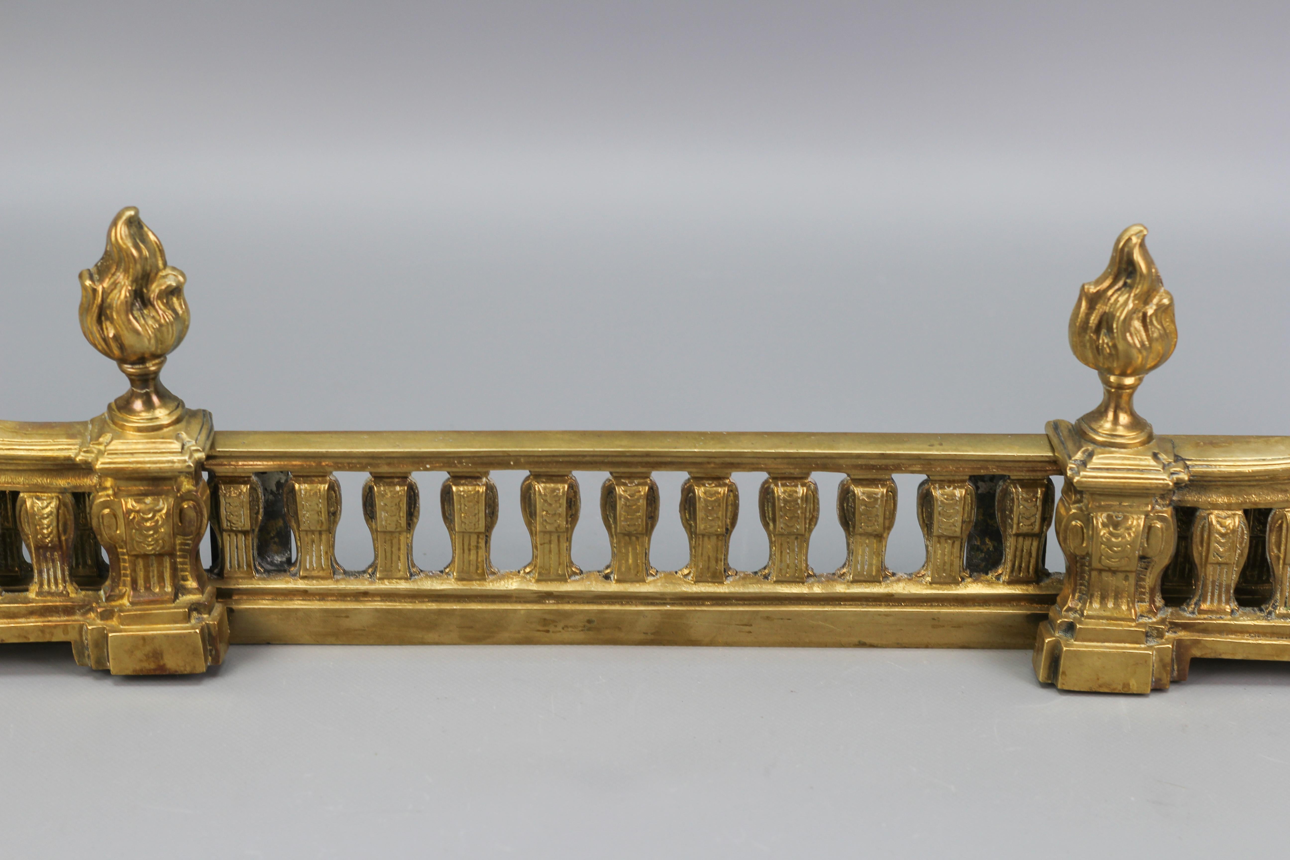 French Neoclassical Style Bronze Fireplace Fender Set, Late 19th Century For Sale 1